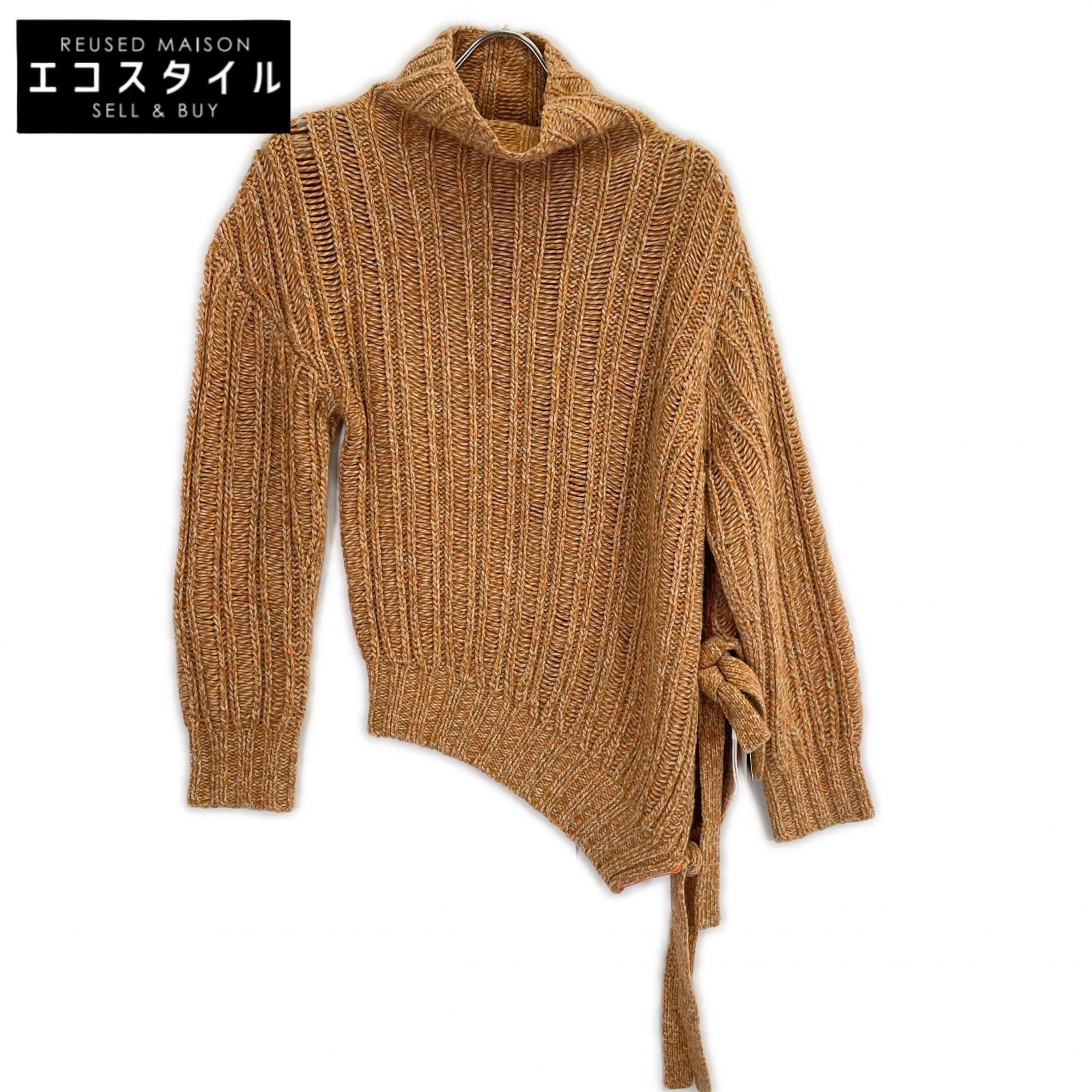 sies marjan シエスマルジャン ｱﾌﾟﾘｺｯﾄﾒﾗｰﾝｼﾞｭ ｶｼﾐﾔ ﾀｰﾄﾙﾈｯｸｾｰﾀｰ ﾆｯﾄ トップス S オレンジ レディース 【中古】