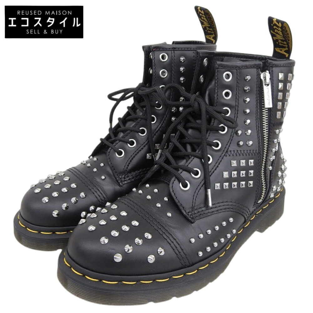 Dr.Martens ドクターマーチン 新品同様 スタッズ アトラス レザー 8ホールブーツ メンズ ブラック 8 31154001 シューズ 8(UK) ブラック メンズ 【中古】