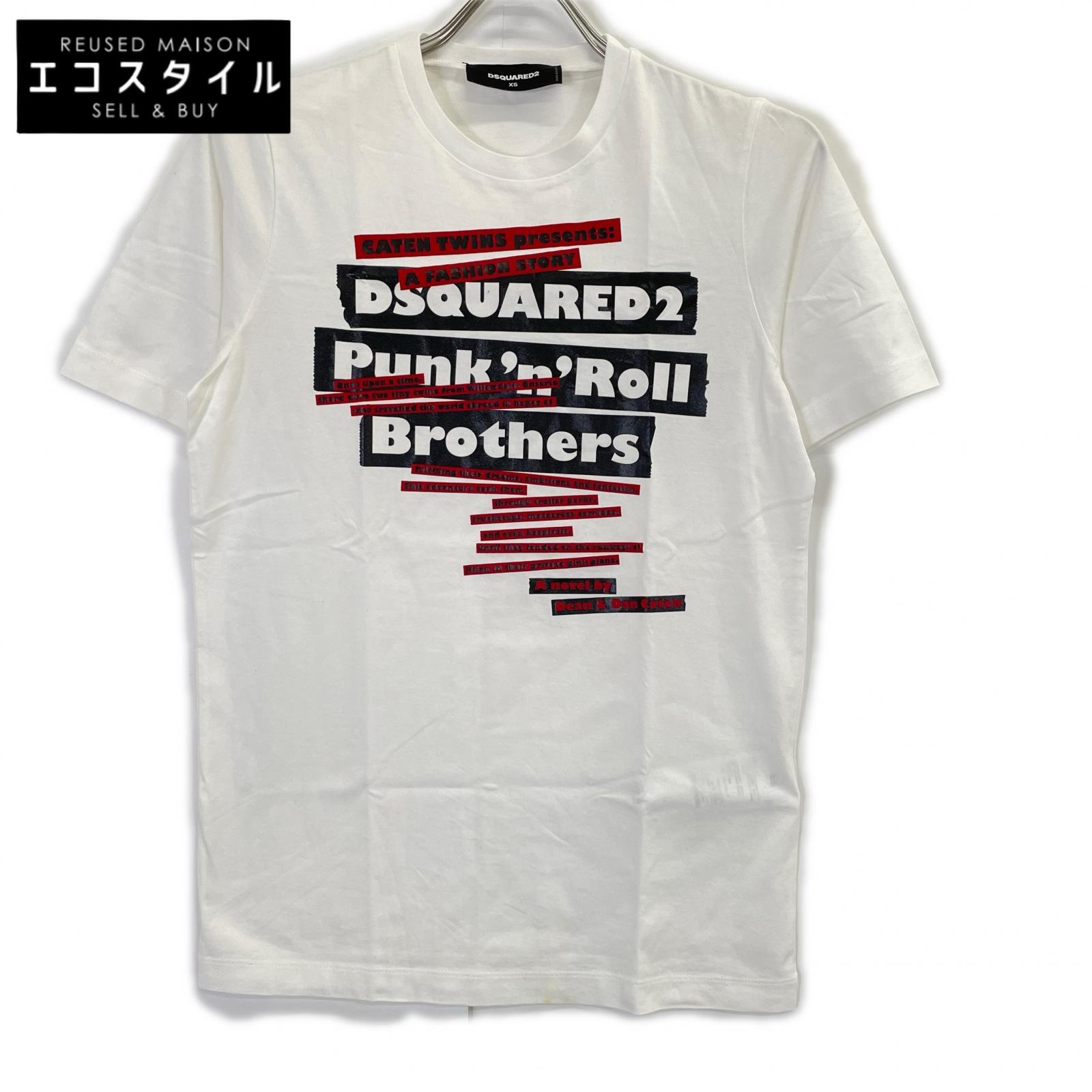 DSQUARED2 ディースクエアード S75GC0985 19年 Renny Fit プリント Tシャツ トップス XS ホワイト レディース 【中古】
