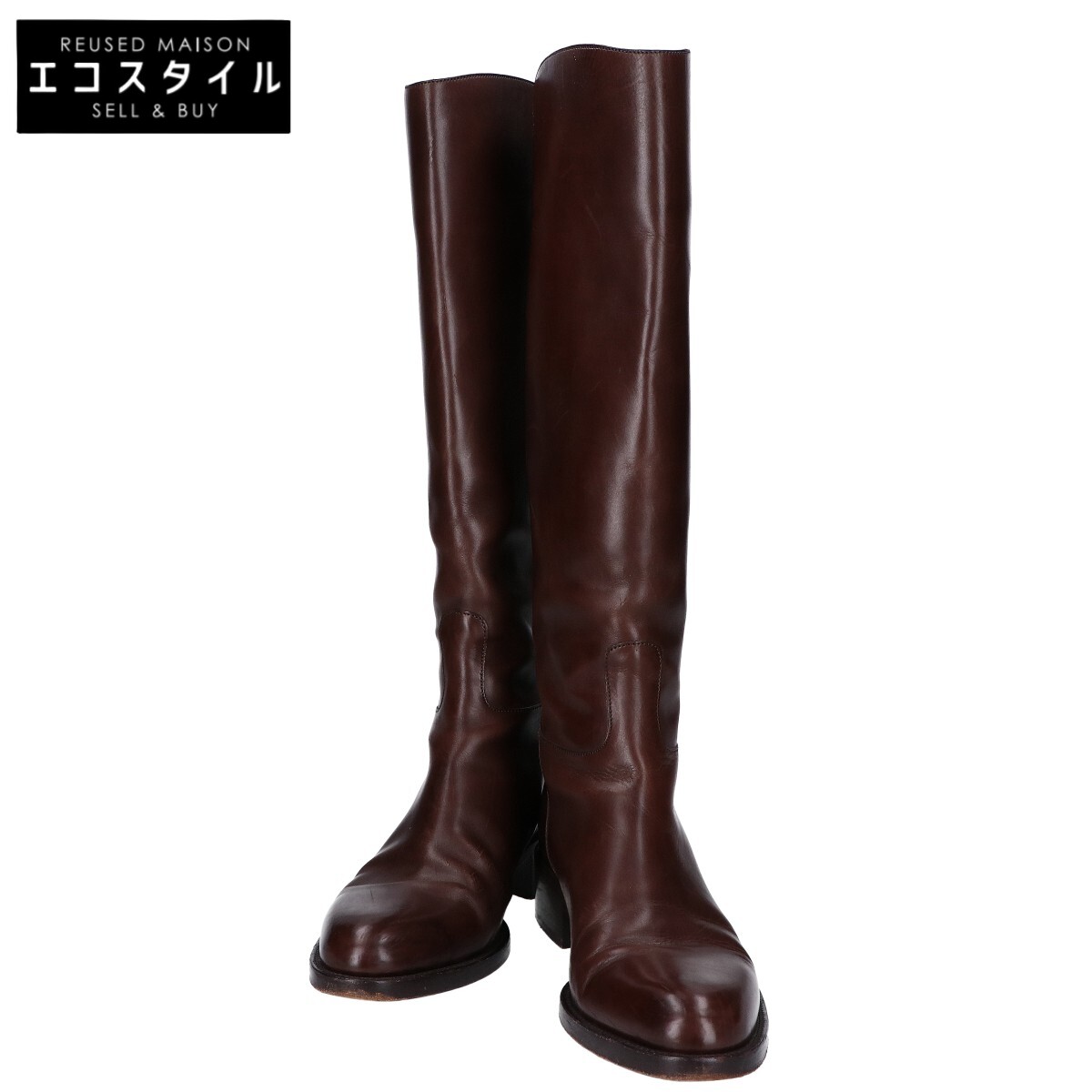 SARTORE サルトル バックジップ ロングブーツ シューズ 36 赤銅色 レディース 【中古】