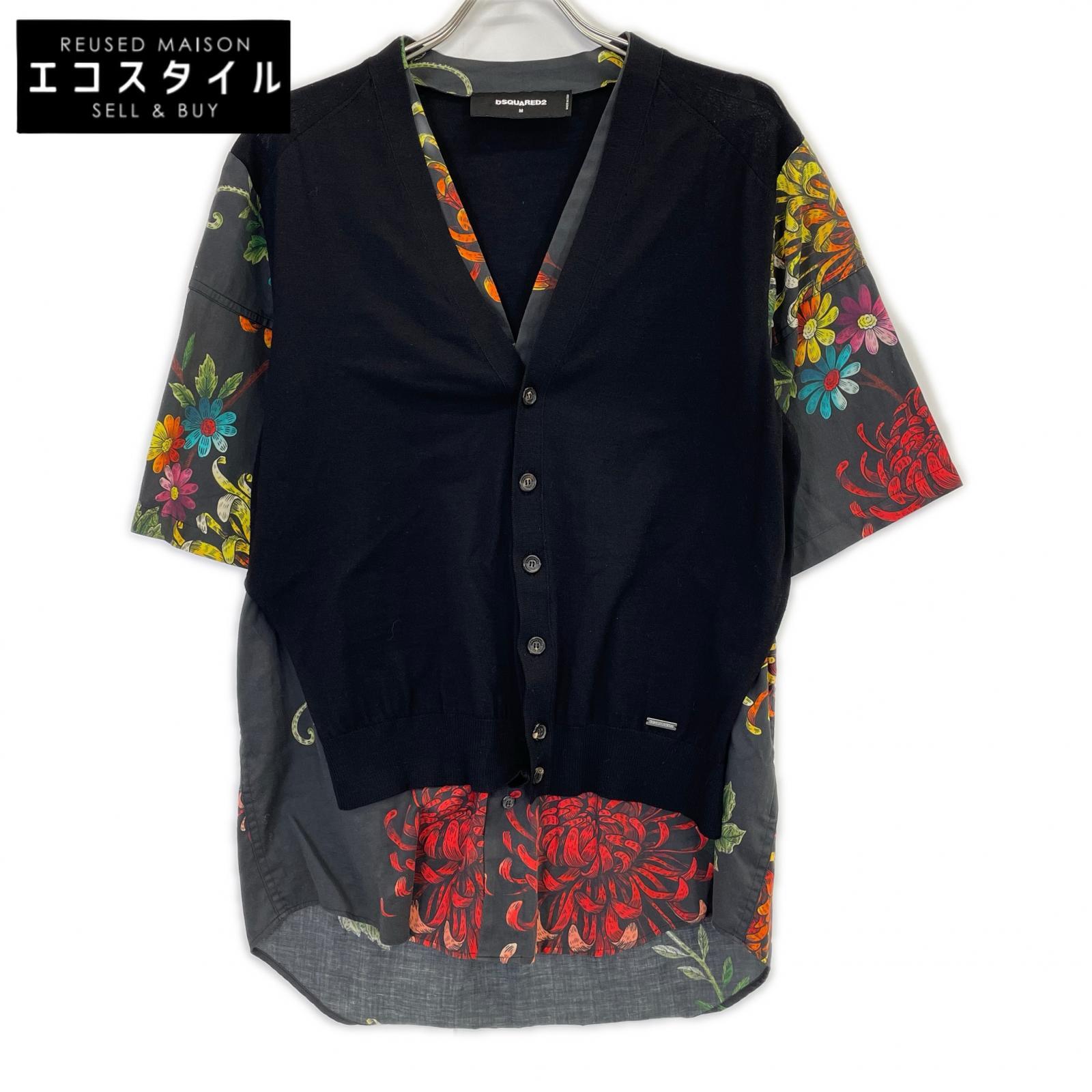 DSQUARED2 ディースクエアード S71HA0987 S17327 縛ティーシャツ/ジレー トップス   M 黒いこと メンズ 【中古】