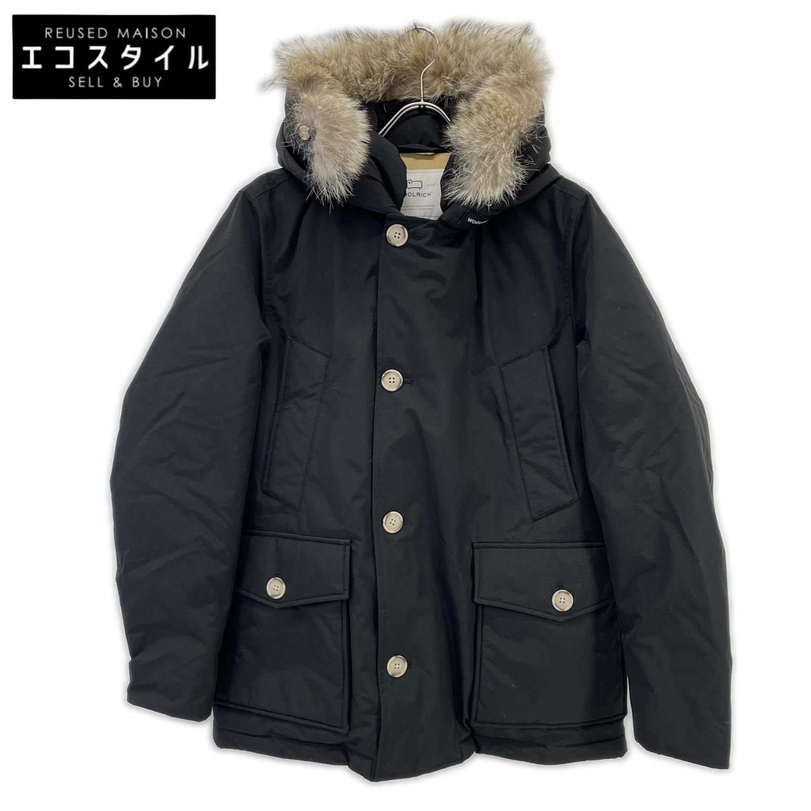 WOOLRICH 羊毛金持ち WOOU0484 25AW 黒いこと 遊撃手 アークティック アノラック/SHORT ARCTIC PARKA 毛革付き添い人落ち込む上衣 上衣   S 黒いこと レディース 【中古】