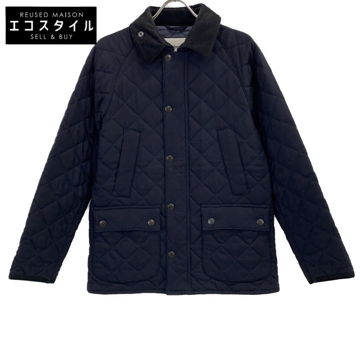 Barbour バブアー ×SHIPS 1802193 ダークネイビー 羊毛混 モダンフィットビデイル キルティング上衣 上衣   36 米国海軍 メンズ 【中古】