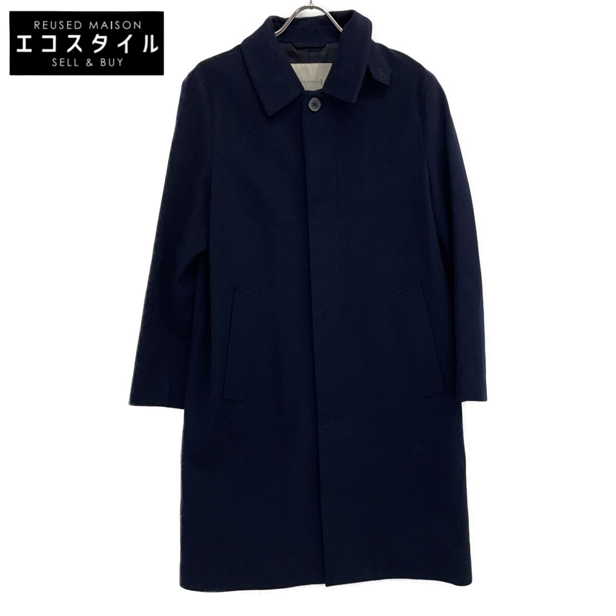MACKINTOSH マッキントッシュ 米国海軍 ステンカラー ウールロングコート 厚地の外套   36 黒いこと メンズ 【中古】
