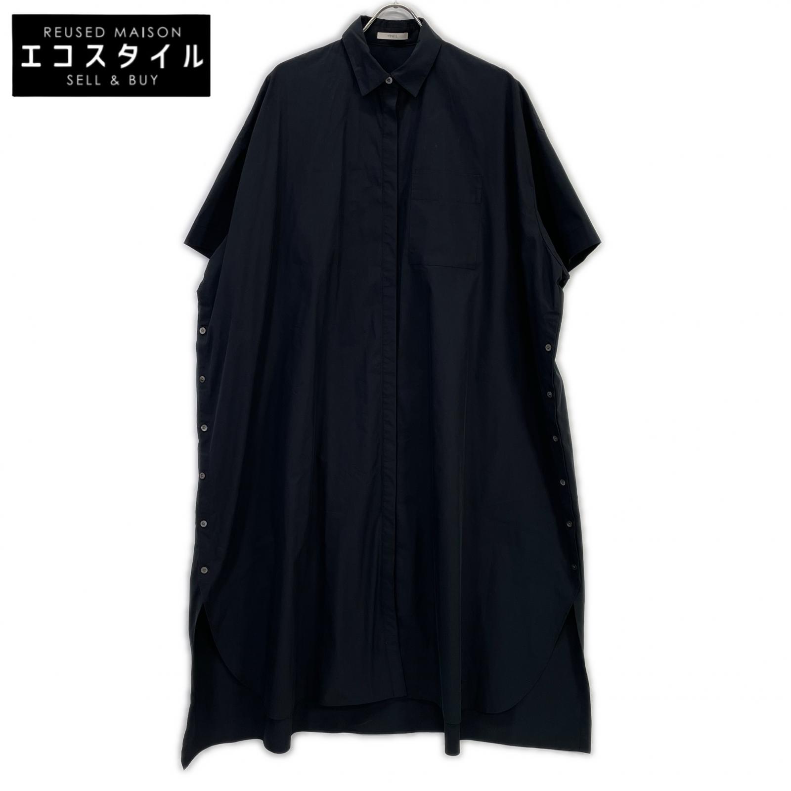 LE PHIL ル フィル 534-0140501 黒いこと ショートスリーブシャツワンピース 衣裳   1 黒いこと レディース 【中古】