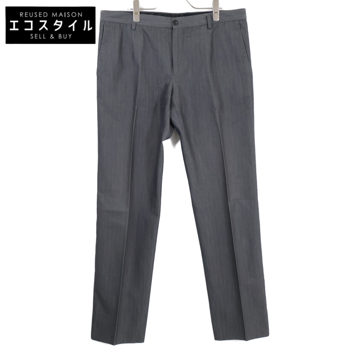 DOLCE&GABBANA ドルチェアンドガッバーナ 【国内正規】G38NMT ストライプ スラックス ボトムス 50 グレー メンズ 【中古】