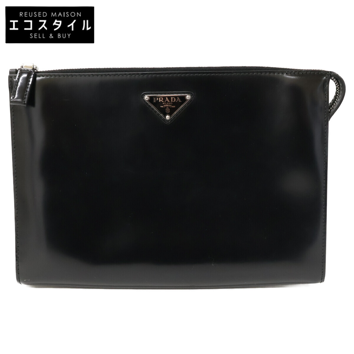 PRADA プラダ 2VF030 ３角形ロゴタイプ 2塁手御徒面子 2塁手御徒面子 クラッチペダル御徒面子   黒いこと メンズ 【中古】