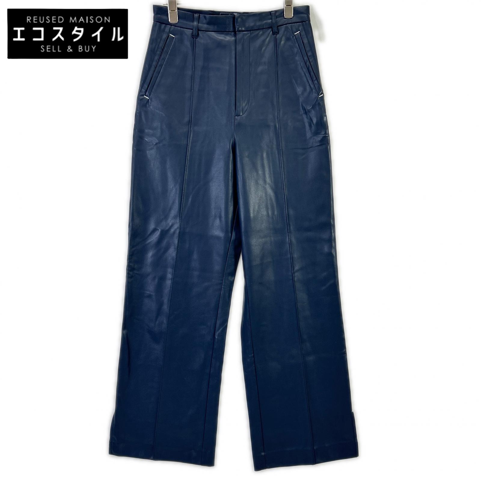 AMERI アメリ 01320870680 青碧 PIN TUCK SYNTHETIC LEATHER PANTS ボトムス   M 米国海軍 レディース 【中古】