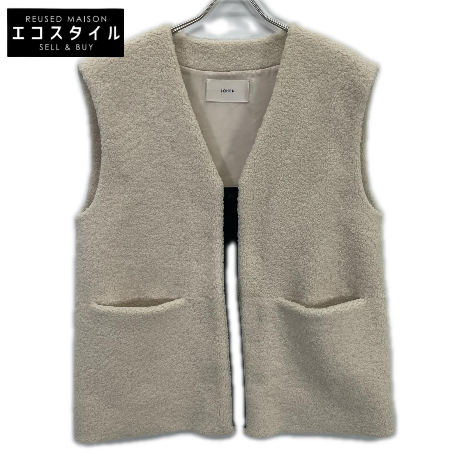 LOHEN 置き目ヘン LH24A-JK054 24AW 象牙色 ECO MOUTON GILET ボアジレベスト より良い   F 象牙色 レディース 【中古】