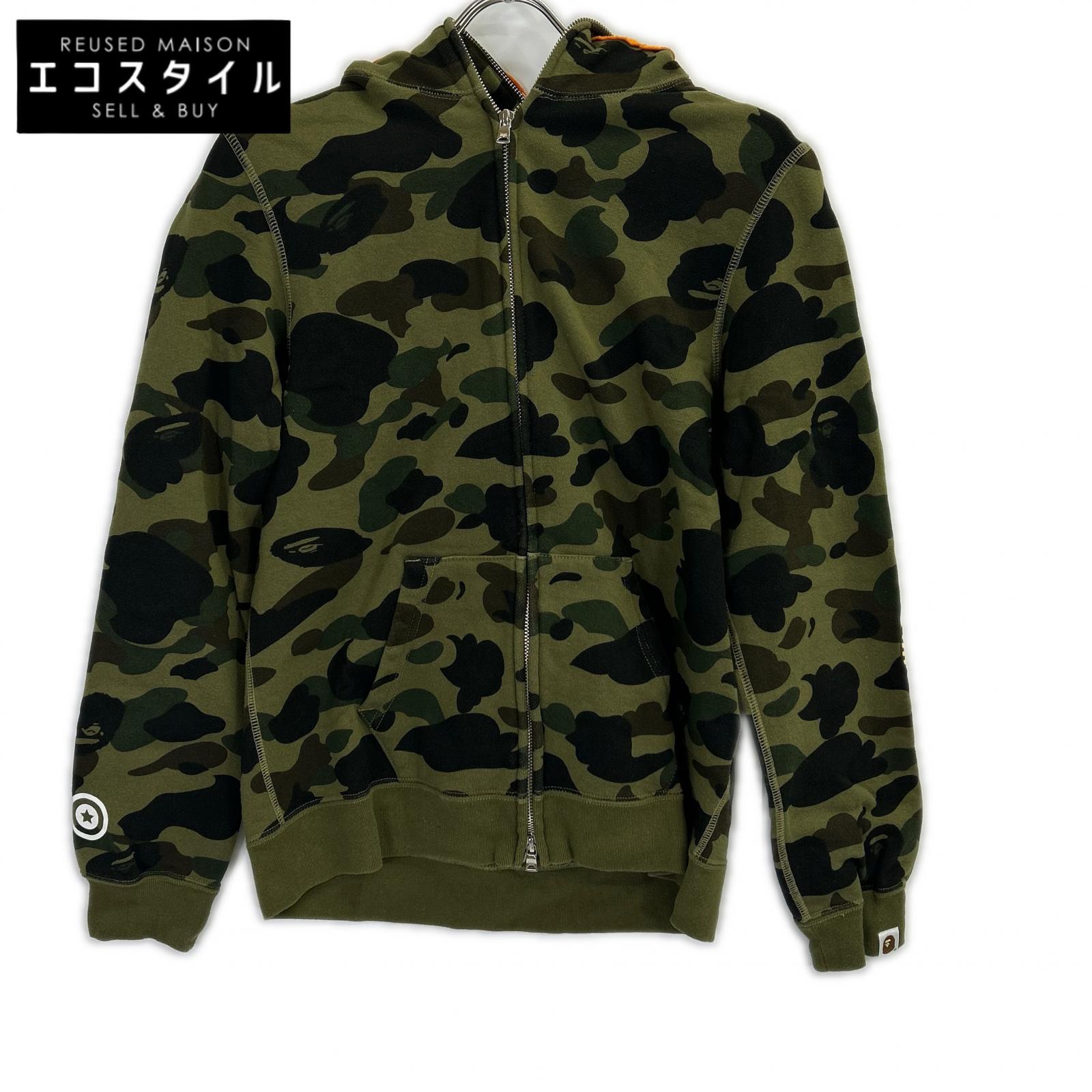 A BATHING APE アベイシングエイプ 001ZPE302009X 合鴨フラ FUNTHERA MILITIA シャークパーカー トップス   カーキ メンズ 【中古】