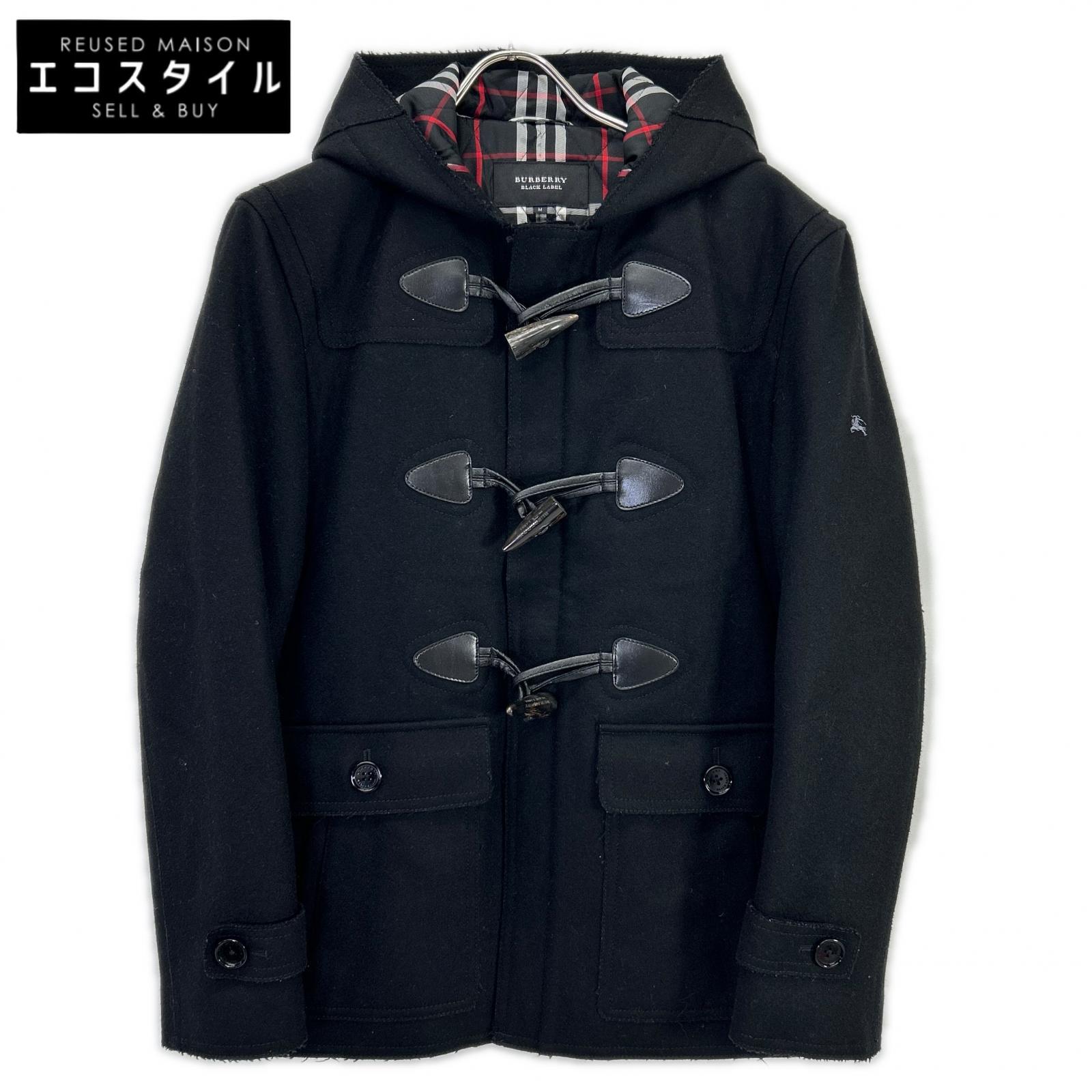 Burberry Black Label バーバリーブラックレーベル 黒いこと BMP76-128-09 羊毛 ダッフルコート 厚地の外套   M 黒いこと メンズ 【中古】