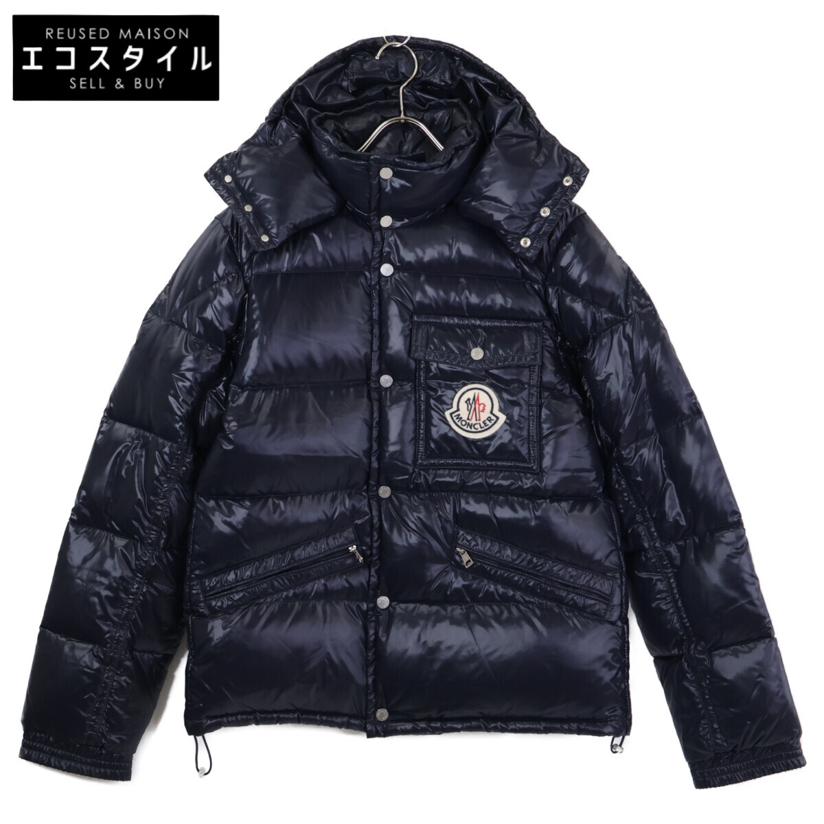 MONCLER モンクレール 41303 K2 フード付ダウンジャケット 3 ネイビー メンズ 【中古】|ブランドリユース エコスタイル