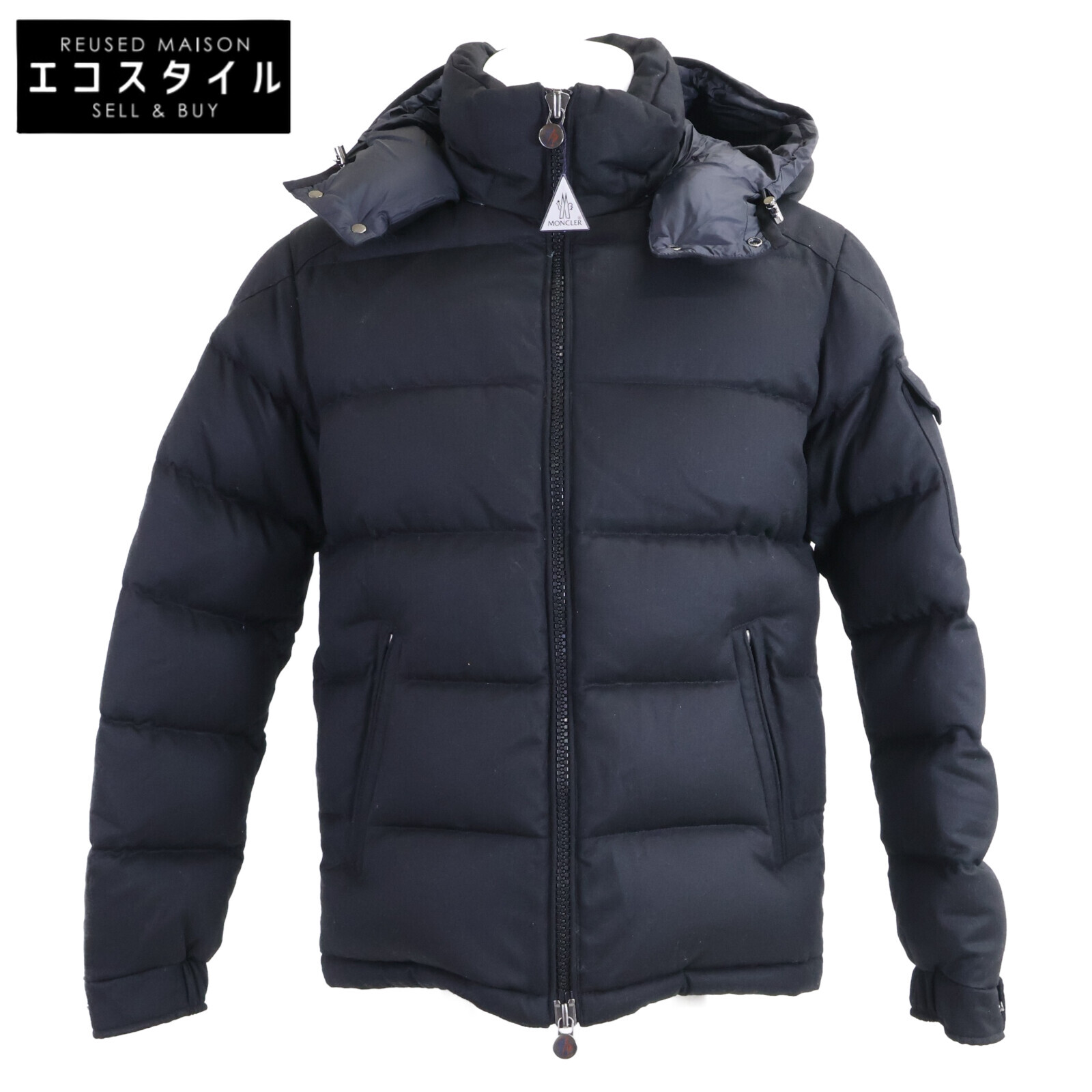 MONCLER モンク軌跡 新品負けず劣らず Montgenevre モンジュネーブル 羊毛 落ちこむ上衣 上衣   1 黒いこと メンズ 【中古】
