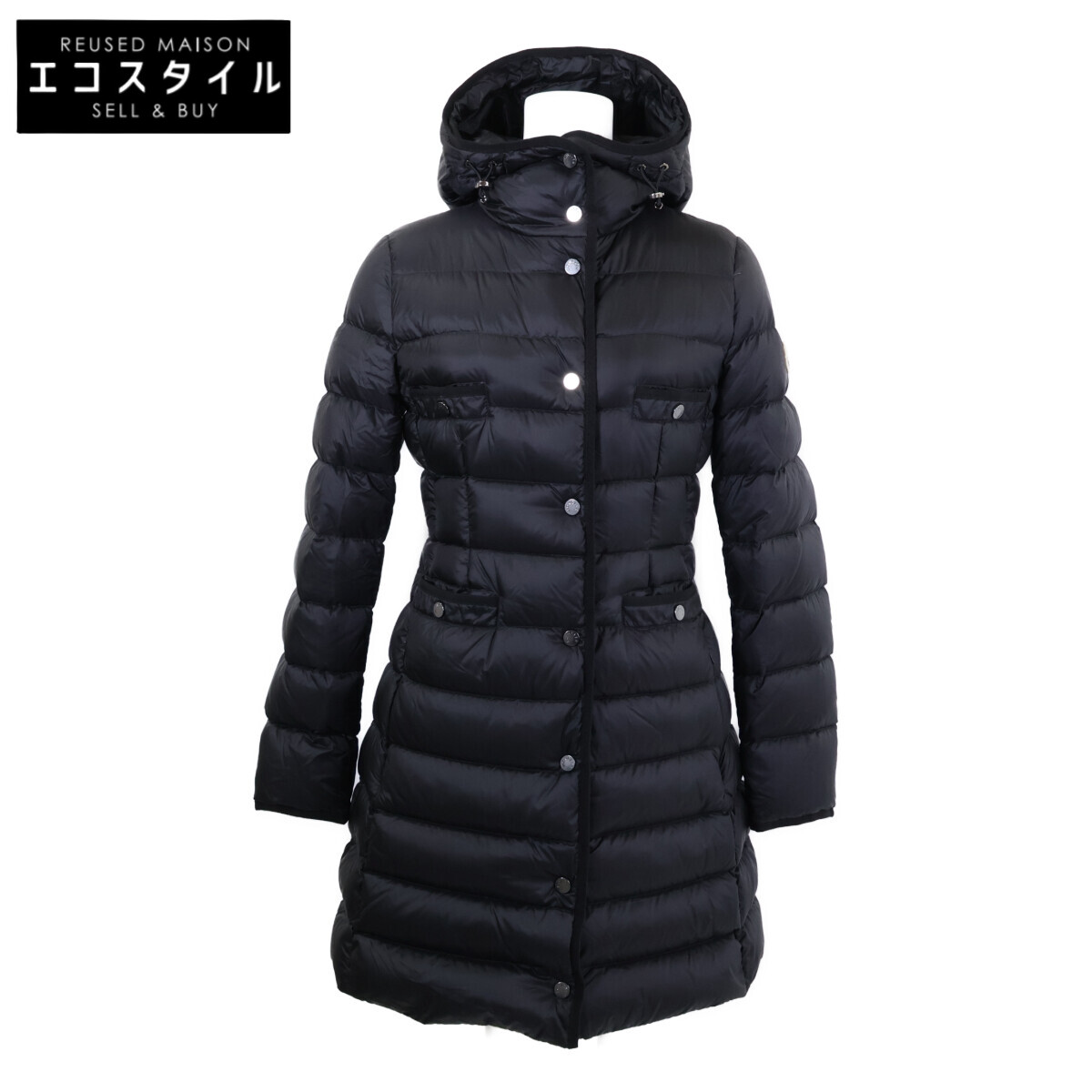 MONCLER モンク軌跡 【美品/23年製】HIRMA イルマ フーデッドダウン 厚地の外套 00 黒いこと レディース 【中古】