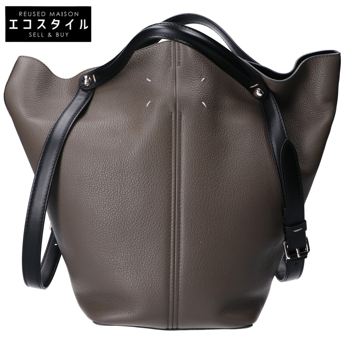 Maison Margiela メゾンマルジェラ SB1WD0039 DRESS-AGE MEDIUM ドレサージュ ミディアム 2WAY ハンドバッグ グラファイトxブラック レディース 【中古】