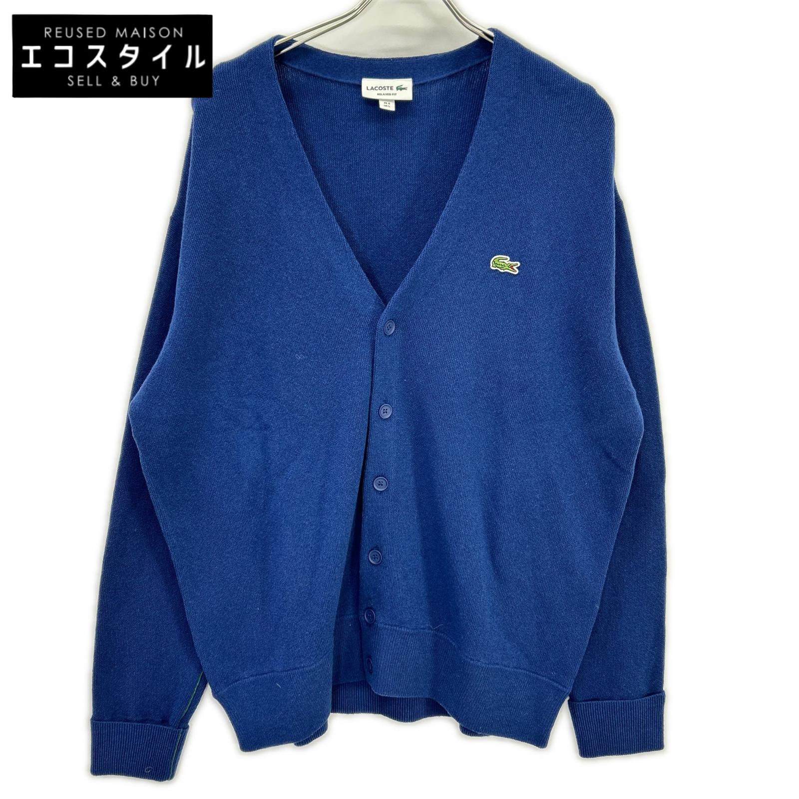 Lacoste ラコステ AH0397 ガーター編み V素っ首 ジレー トップス   L 米国海軍 メンズ 【中古】