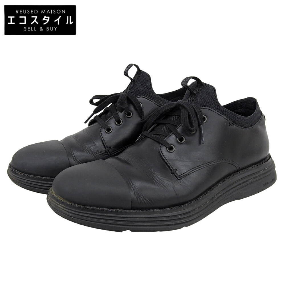 Cole Haan 電話を掛けるハーン 一風変わった地びた なめし革シューズ メンズ 黒いこと 7 1/2 C35606 シューズ   7.5 黒いこと メンズ 【中古】