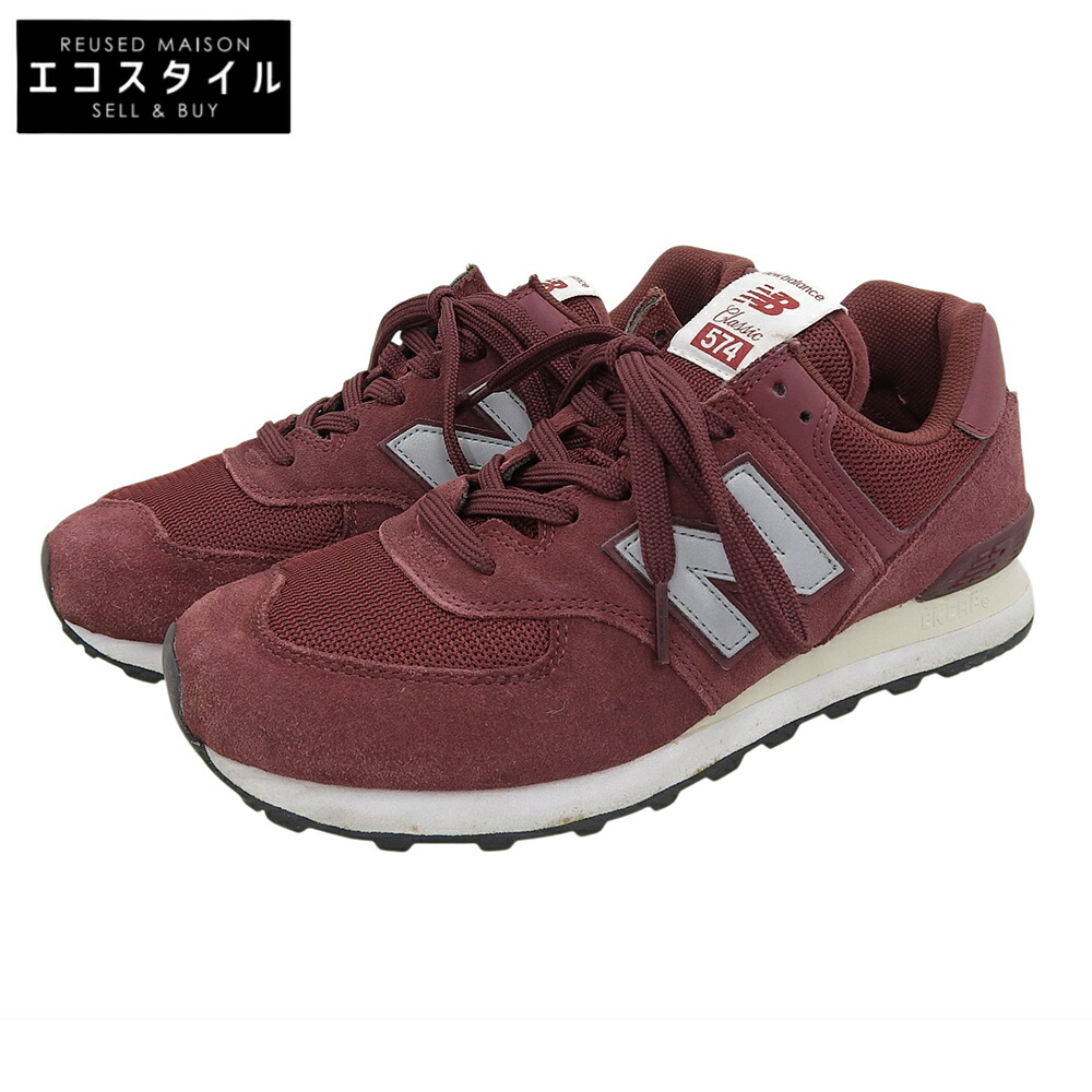 NEW BALANCE ニュー平衡にする 置き目撥ねのける スニーカー シューズ メンズ ボルドーワイン 27.0珊 ML574JEW シューズ   9(US) ボルドーワイン メンズ 【中古】