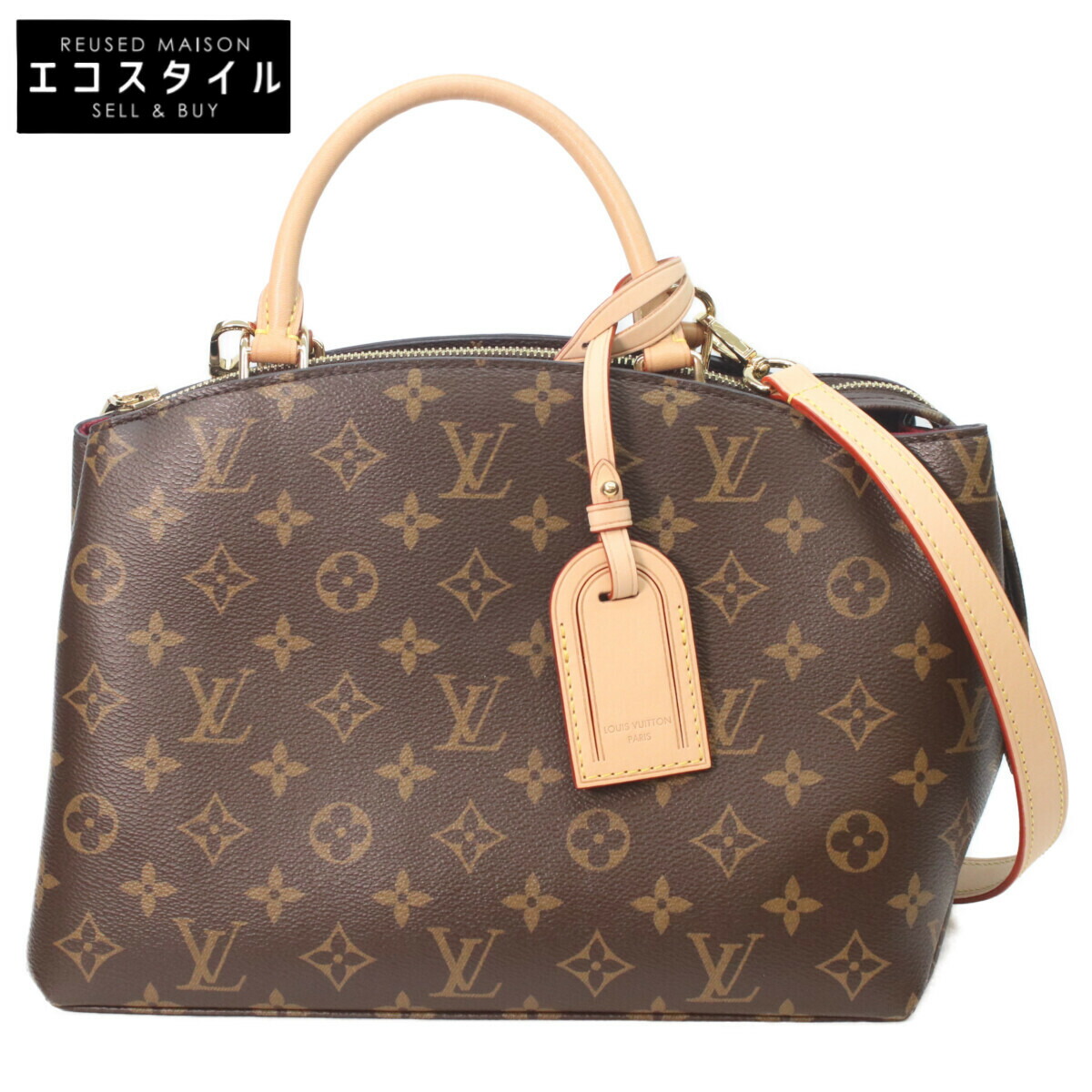 LOUIS VUITTON ルイヴィトン M45900 ﾓﾉｸﾞﾗﾑ ﾌﾟﾃｨﾊﾟﾚPM ハンドバッグ ブラウン レディース RFID（IC）【美品】