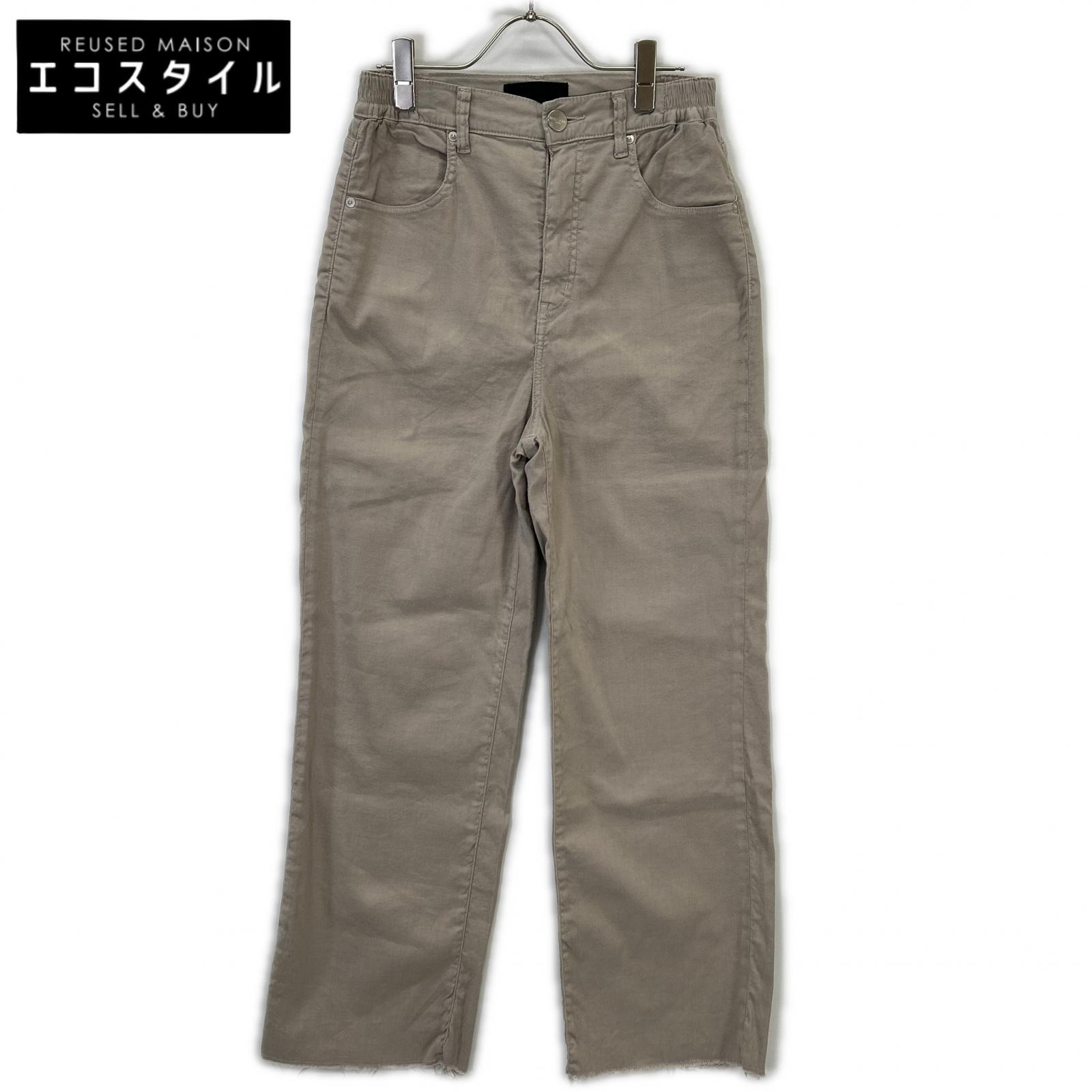 RED CARD レッドカード 【×eclat】ﾍﾞｰｼﾞｭ ﾘﾈﾝ混Manoa ﾊﾟﾝﾂ ボトムス 25 ベージュ レディース 【中古】