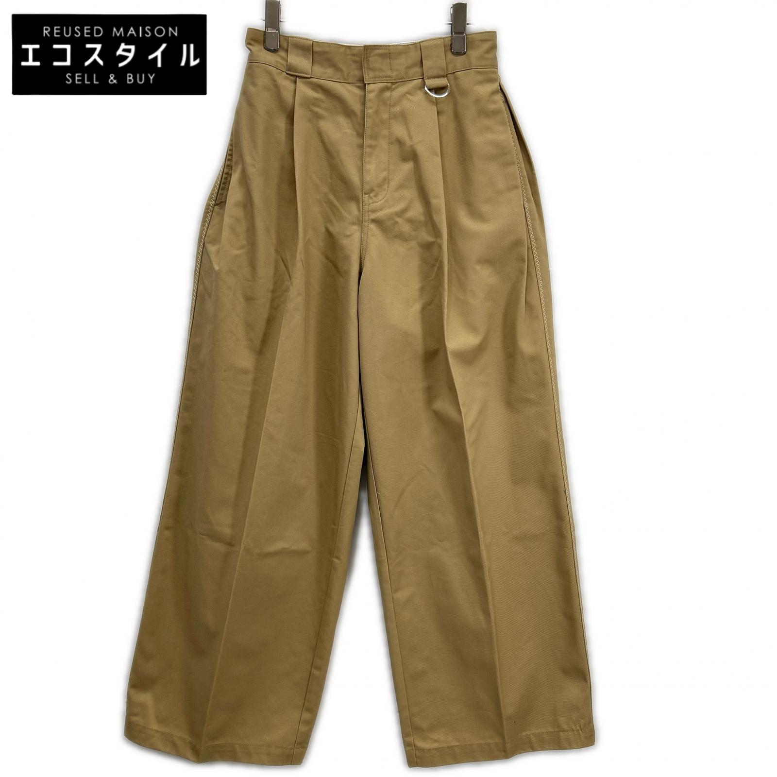 Dickies ディッキーズ 【×LILYBROWN】25年製 ステッチワークタックバギーパンツ ボトムス 1 ベージュ レディース 【中古】