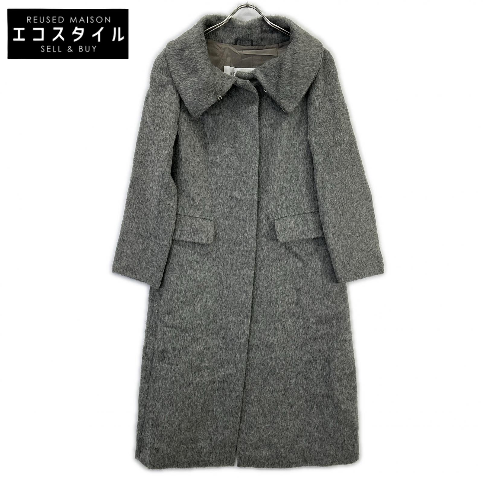 Max Mara マックスマーラ 10160179 ｱﾙﾊﾟｶ混ｼｬｷﾞｰｺｰﾄ コート 42 グレー レディース 【中古】