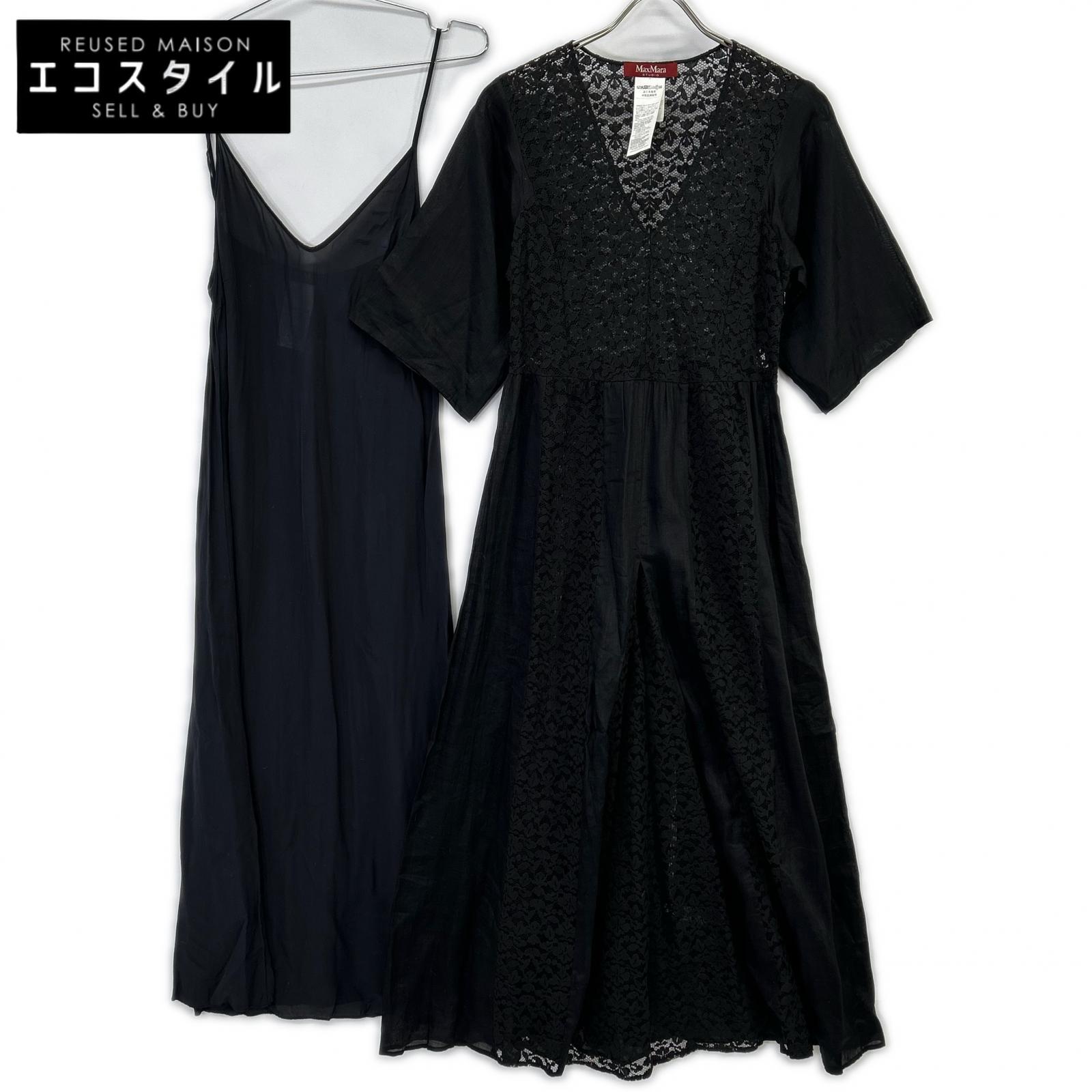 MAXMARA STUDIO マックスマーラスタジオ 623101116 黒いこと 綿織物 スピード競技 衣装 キャミソール付き添い人 衣装   36 黒いこと レディース 【中古】
