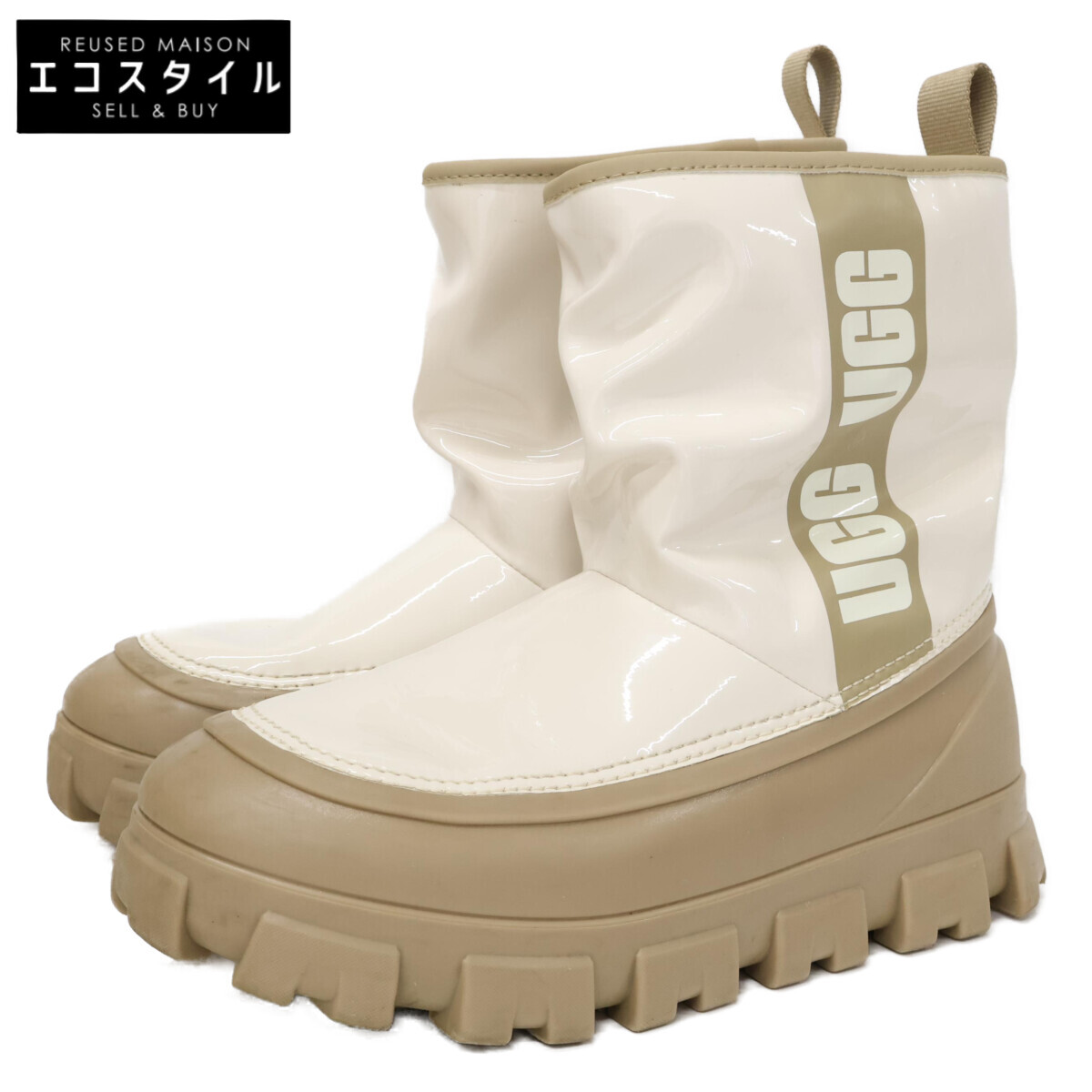 UGG アグ 1144059 Classic Brellah Mini 古典派音楽 ブレラ ミニ ブーツ シューズ   US7 象牙色/グレージュ レディース 【中古】