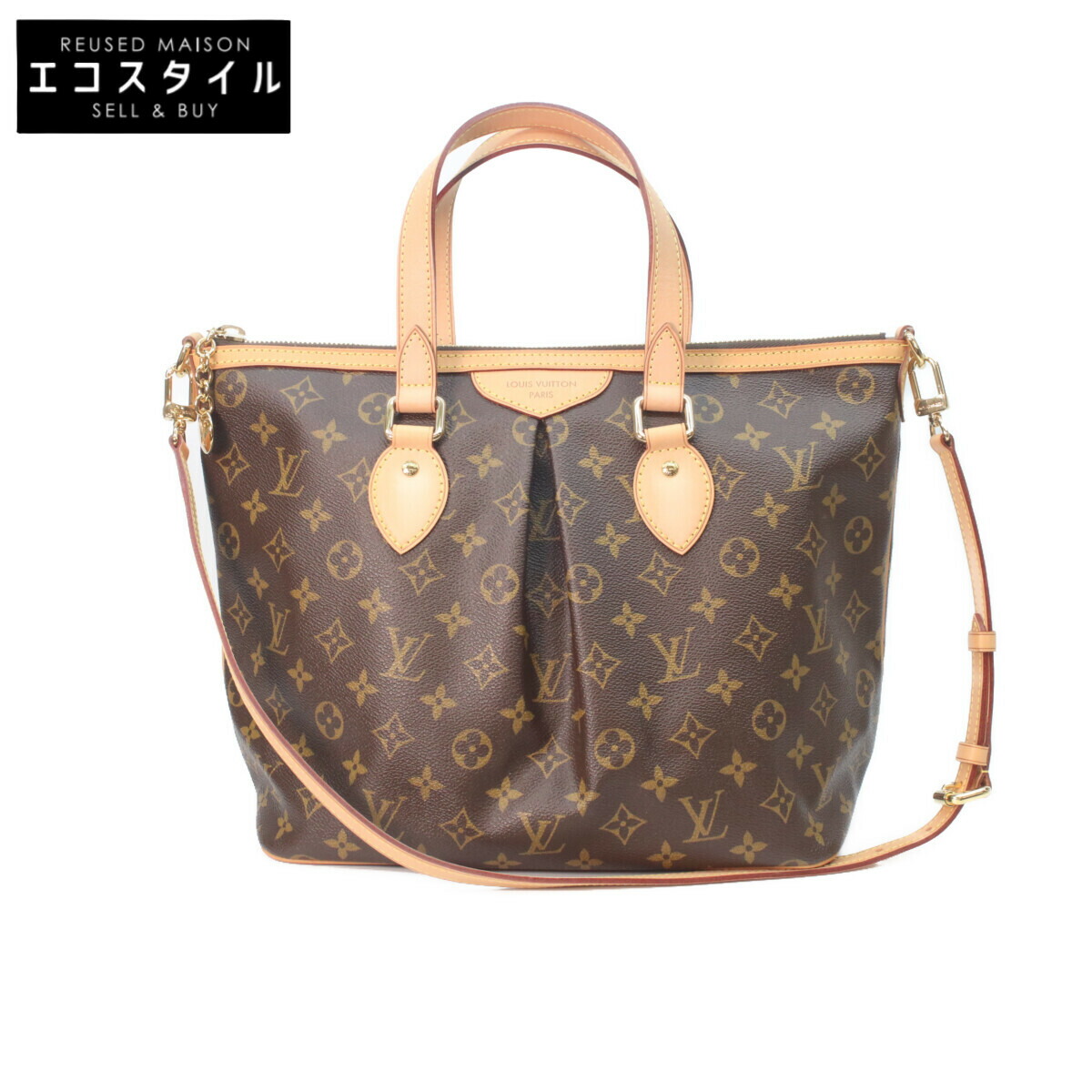 LOUIS VUITTON ルイヴィトン M40145 ﾓﾉｸﾞﾗﾑ ﾊﾟﾚﾙﾓPM 2WAYトートバッグ ブラウン レディース 【美品】