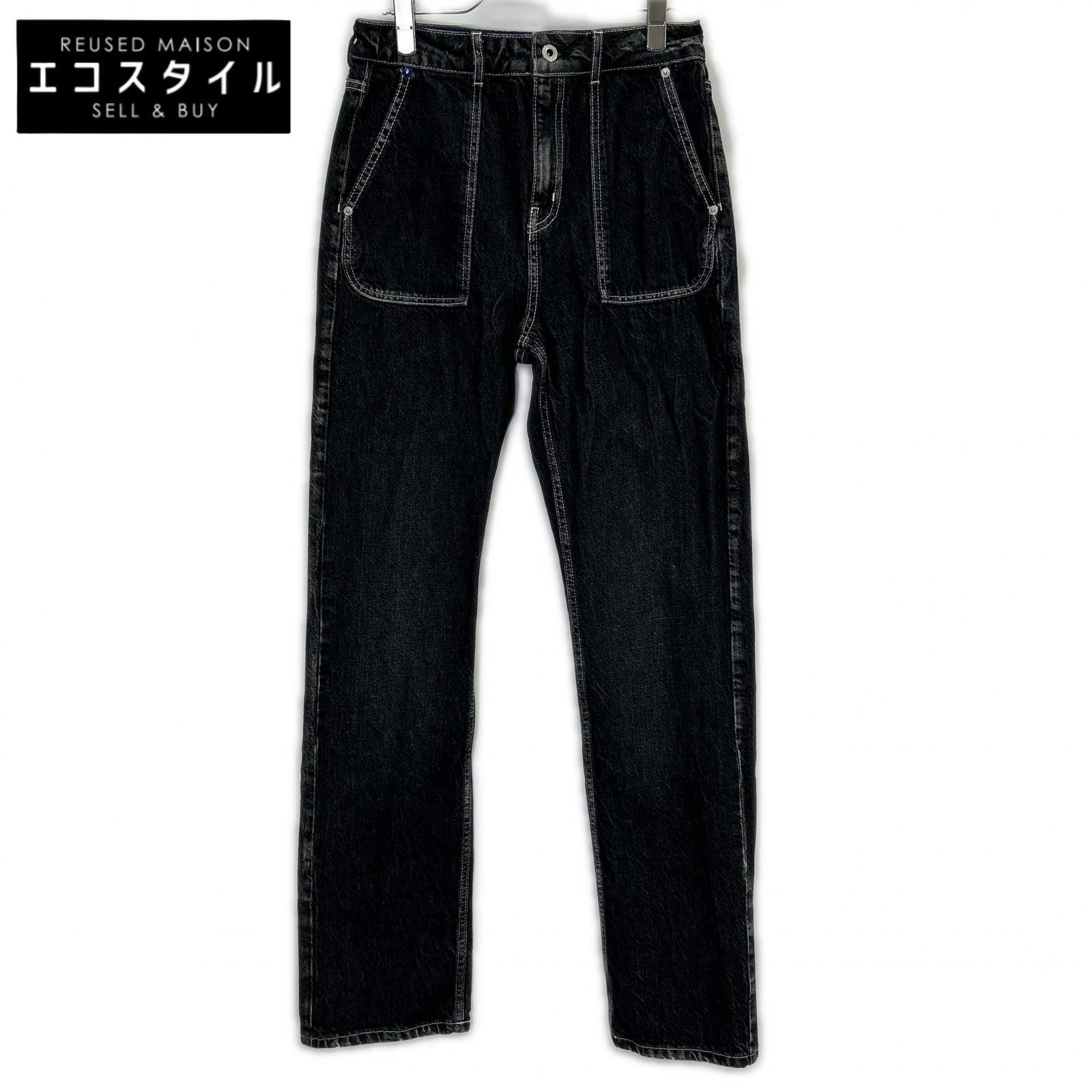 KARL LAGERFELD 長い巻き毛 ラガーフェルド 黒いこと 240J1105 ベイカータイプ 引っ切り無いジーンズ ボトムス   26/32 黒いこと レディース 【中古】