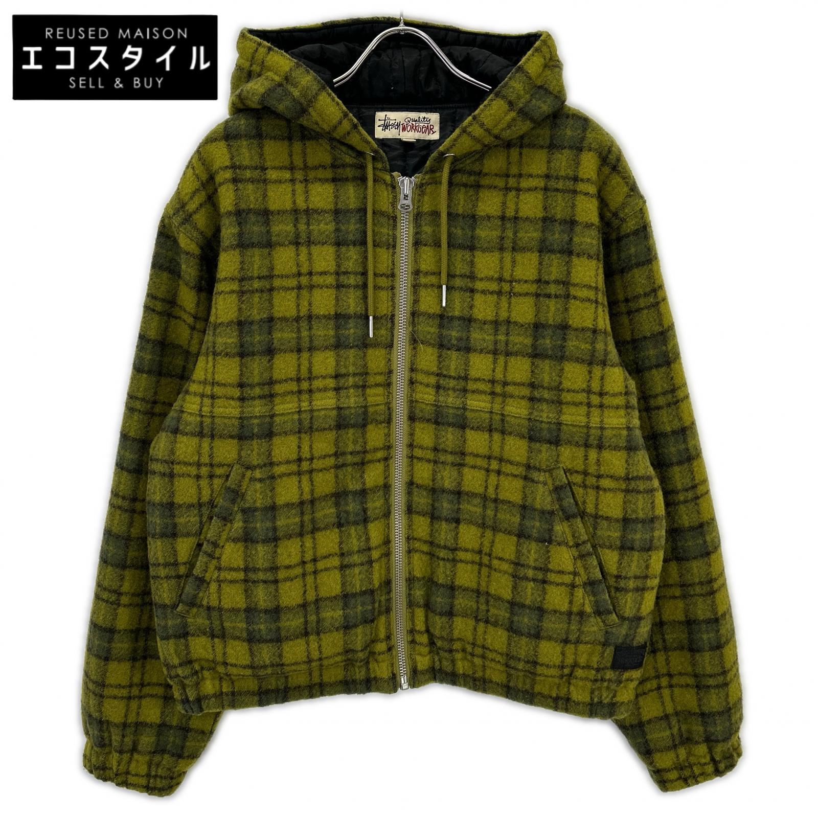 STUSSY ステューシー 24AW 115811 ｸﾞﾘｰﾝ ﾁｪｯｸ WOOL PLAID WORK JACKET ジャケット M グリーン メンズ 【中古】