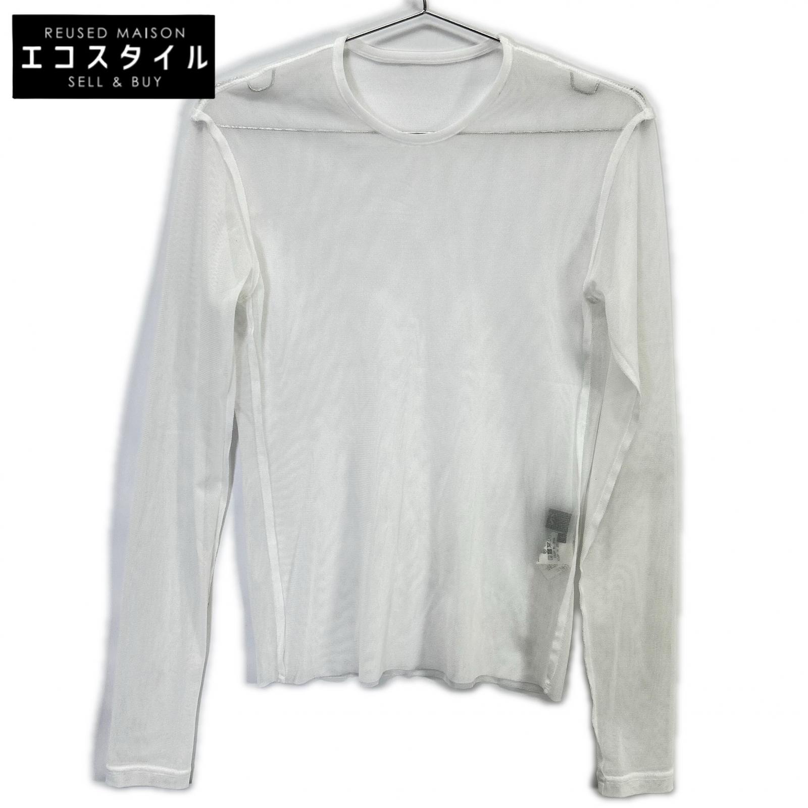 Y's ワイズ YP-T49-932 チュールクルーネックTシャツ トップス 2 ホワイト レディース 【中古】