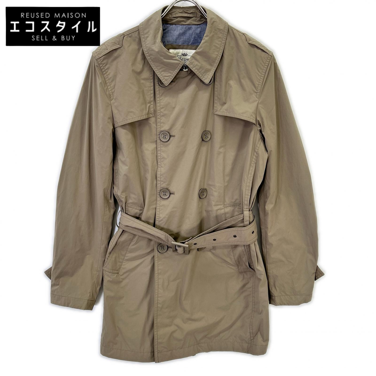HERNO 地獄ノ IM0091U ベージュ トレンチコート 厚地の外套   46 ベージュ メンズ 【中古】
