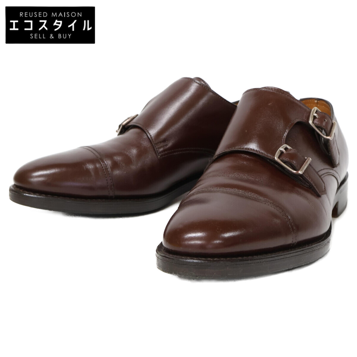 JOHNLOBB ジョンロブ 【美品】WILLIAM ウィリアム 9795R挙げ句の果て ダブルモンクストラップ シューズ シューズ   8 1/2E 赤銅色 メンズ 【中古】