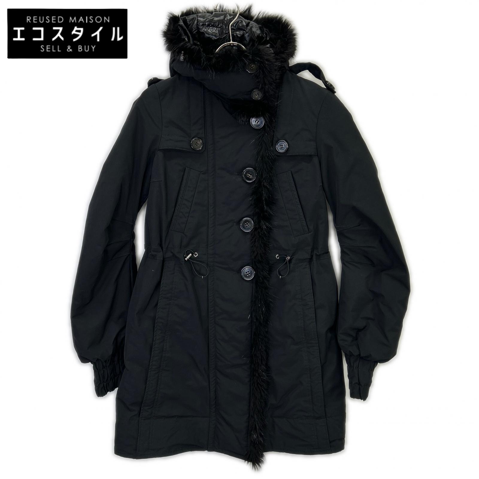 MONCLER モンクレール HAVEN ヘイブン ファー付きダウンコート コート 0 ブラック レディース 【中古】｜ブランドリユース エコスタイル 52,074円