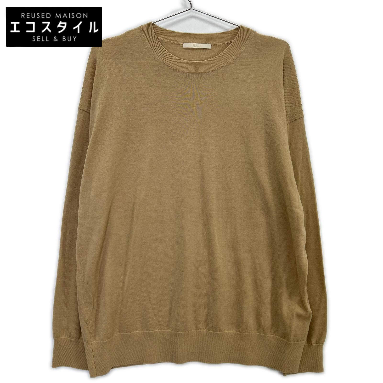Plage プラージュ 24年製 ﾍﾞｰｼﾞｭ ｳｰﾙ ｸﾙｰﾈｯｸ ﾛﾝｸﾞｽﾘｰﾌﾞﾆｯﾄｿｰ トップス ベージュ レディース 【中古】 レディースファッション-トップス