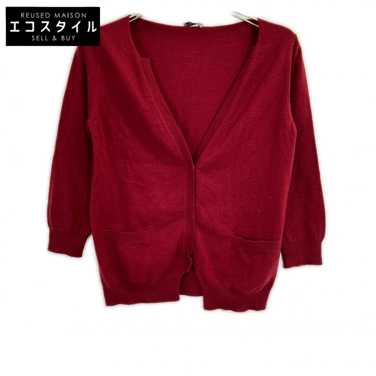BOTTEGA VENETA ボッテガヴェネタ 赤いこと カシミール100 編み物ジレー トップス   38 赤いこと レディース 【中古】