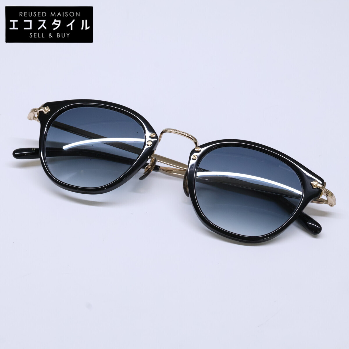 OLIVER PEOPLES オリバーピープルズ 【美品】507C BK/G コンビ ボスリントン サングラス 45□24-142 ブラック/ゴールド メンズ 【中古】