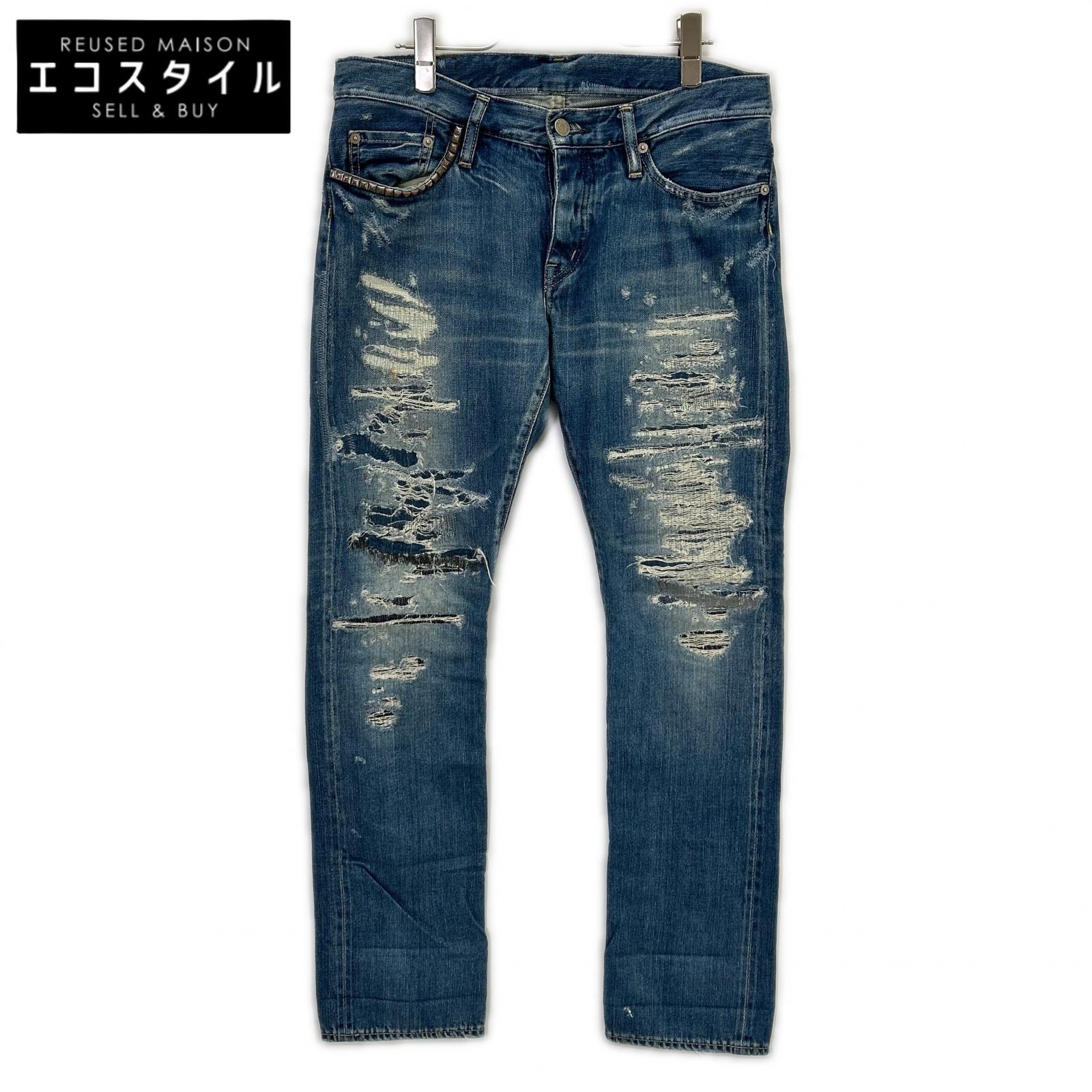 HYSTERIC GLAMOUR ヒステリックグラマー 0133AP08 不都合工業 か細い ジーンズズボン下 ボトムス   M 青碧 メンズ 【中古】