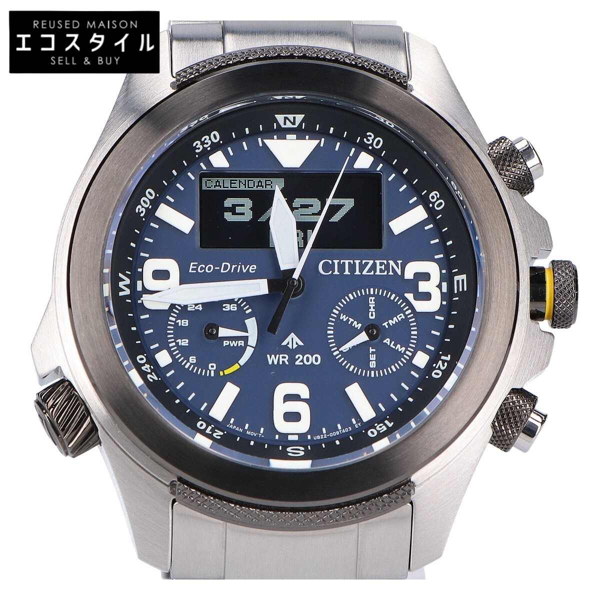 CITIZEN シチズン 【新品同様】JV1006-51L U822 LAND PROMASTER ランド プロマスター エコ・ドライブ 腕時計 シルバー メンズ 【中古】