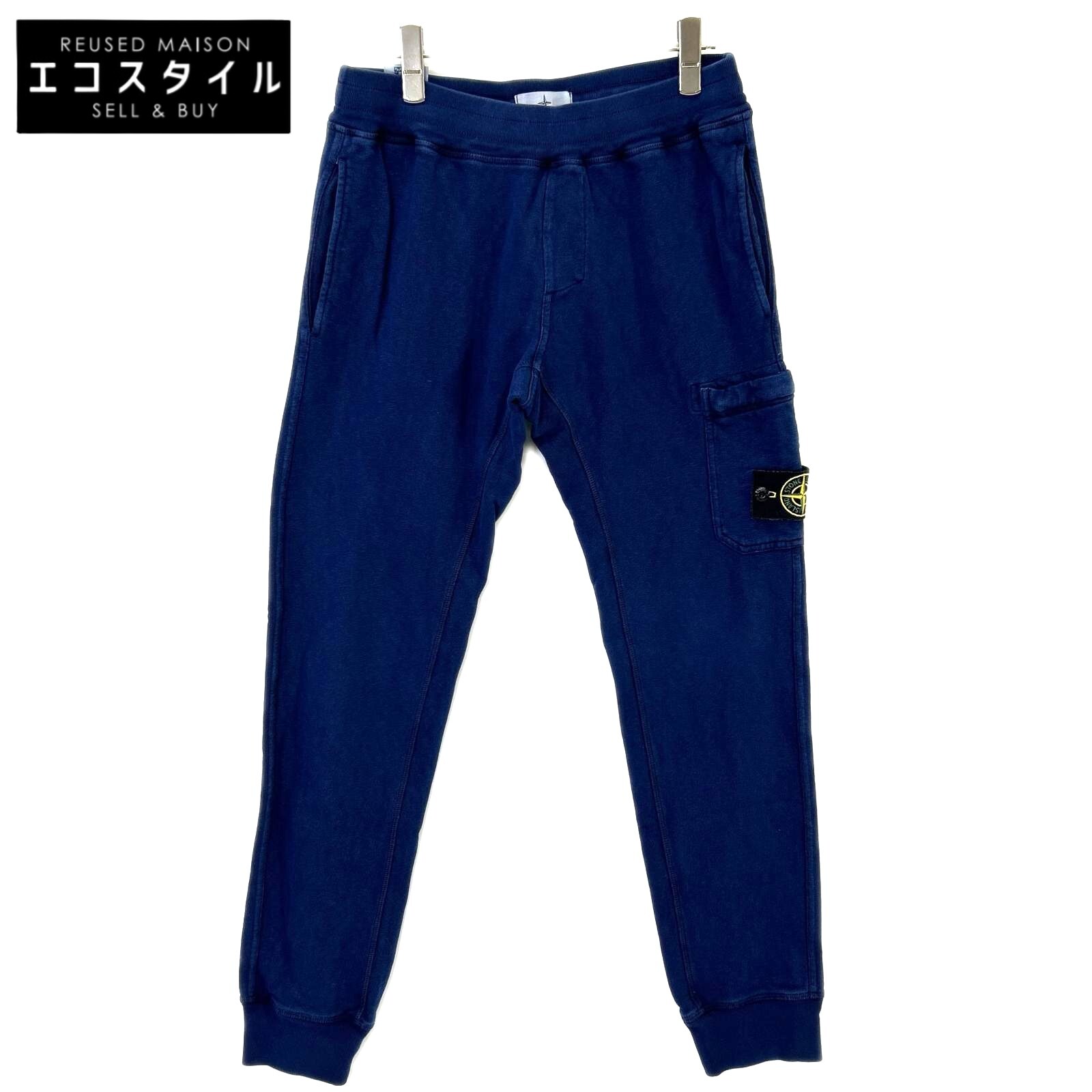 STONE ISLAND ストーンアイランド ﾌﾞﾙｰ ｻｲﾄﾞﾎﾟｹｯﾄ ｶﾞｰﾒﾝﾄﾀﾞｲ ｽｳｪﾄｼﾞｮｶﾞｰﾊﾟﾝﾂ ボトムス S ブルー メンズ 【中古】
