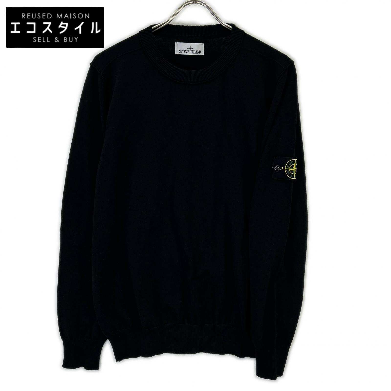 STONE ISLAND ストーンアイランド 25年 K1S155100053 黒いこと 労働者の一団のど首 編み物 トップス   L 黒いこと メンズ 【中古】