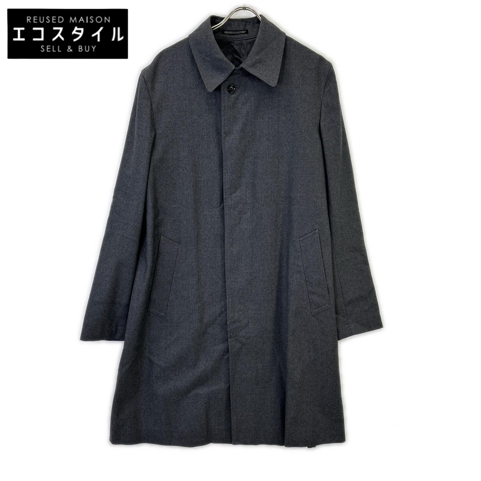 YOHJI YAMAMOTO COSTUME D’HOMME ヨウジヤマモト コスチュームドオム HC-C82-141 薄墨色 ステンカラー ロング厚地の外套 厚地の外套   2 薄墨色 メンズ 【中古】