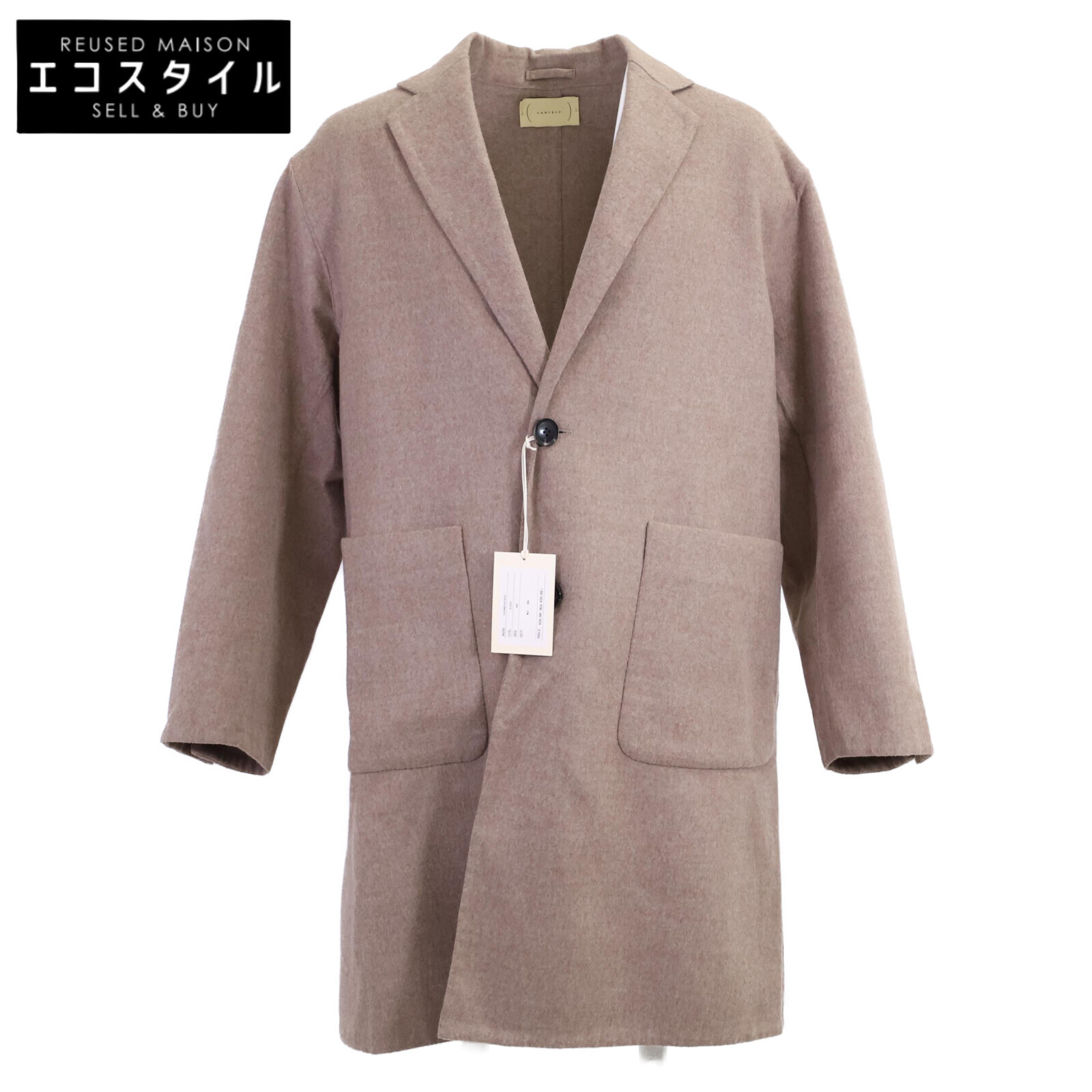 cantate オラトリオ 【新品】24AWCA0462 お手てリバー 羊毛 チェスターフィールド 厚地の外套 46 ECRU メンズ 【中古】