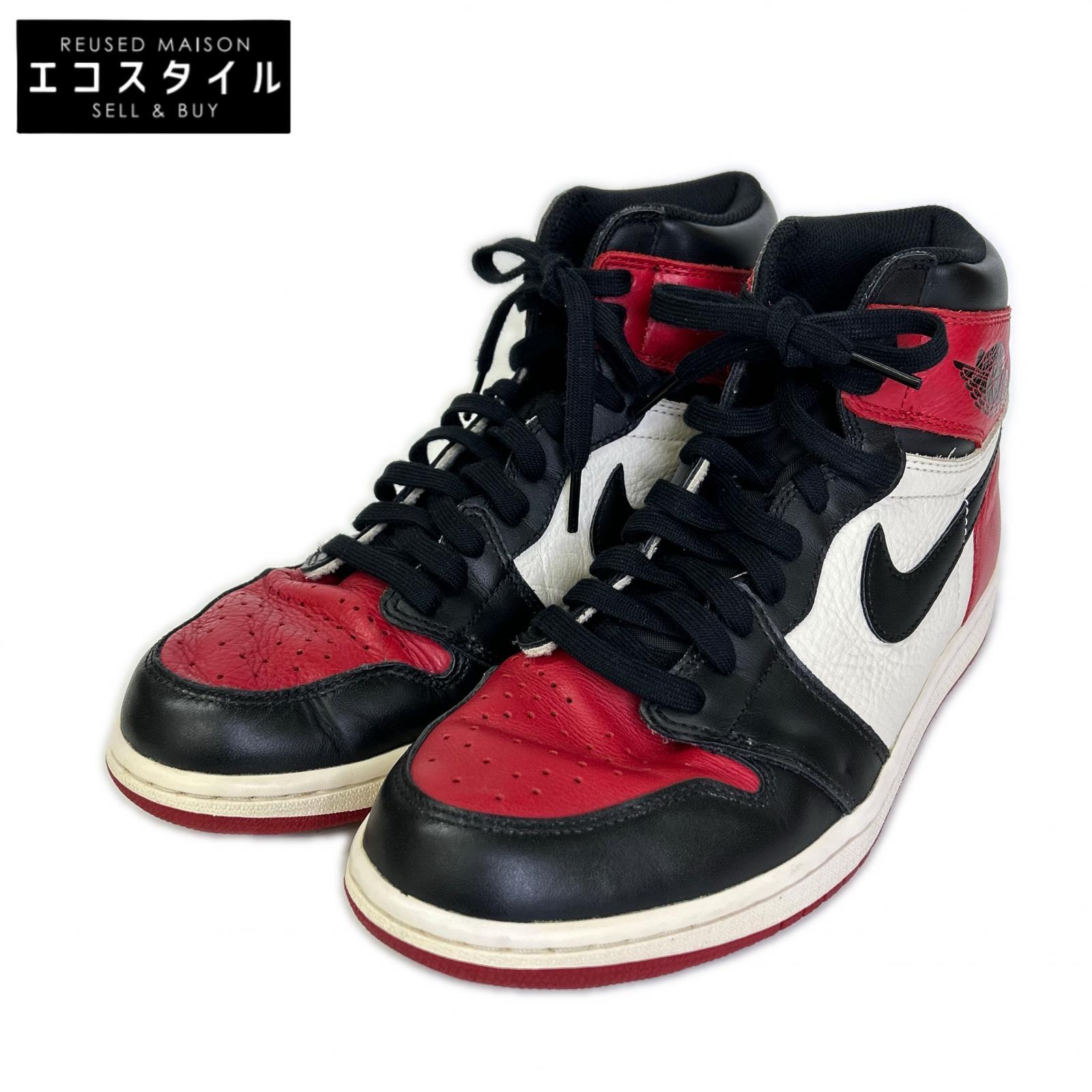 NIKE ナイキ 555088-610 Air Jordan 1 Retro High OG Bred Toe 御機嫌とり捨てる スニーカー シューズ 28 GYM RED/BLACK-SUMMIT WHITE メンズ 【中古】