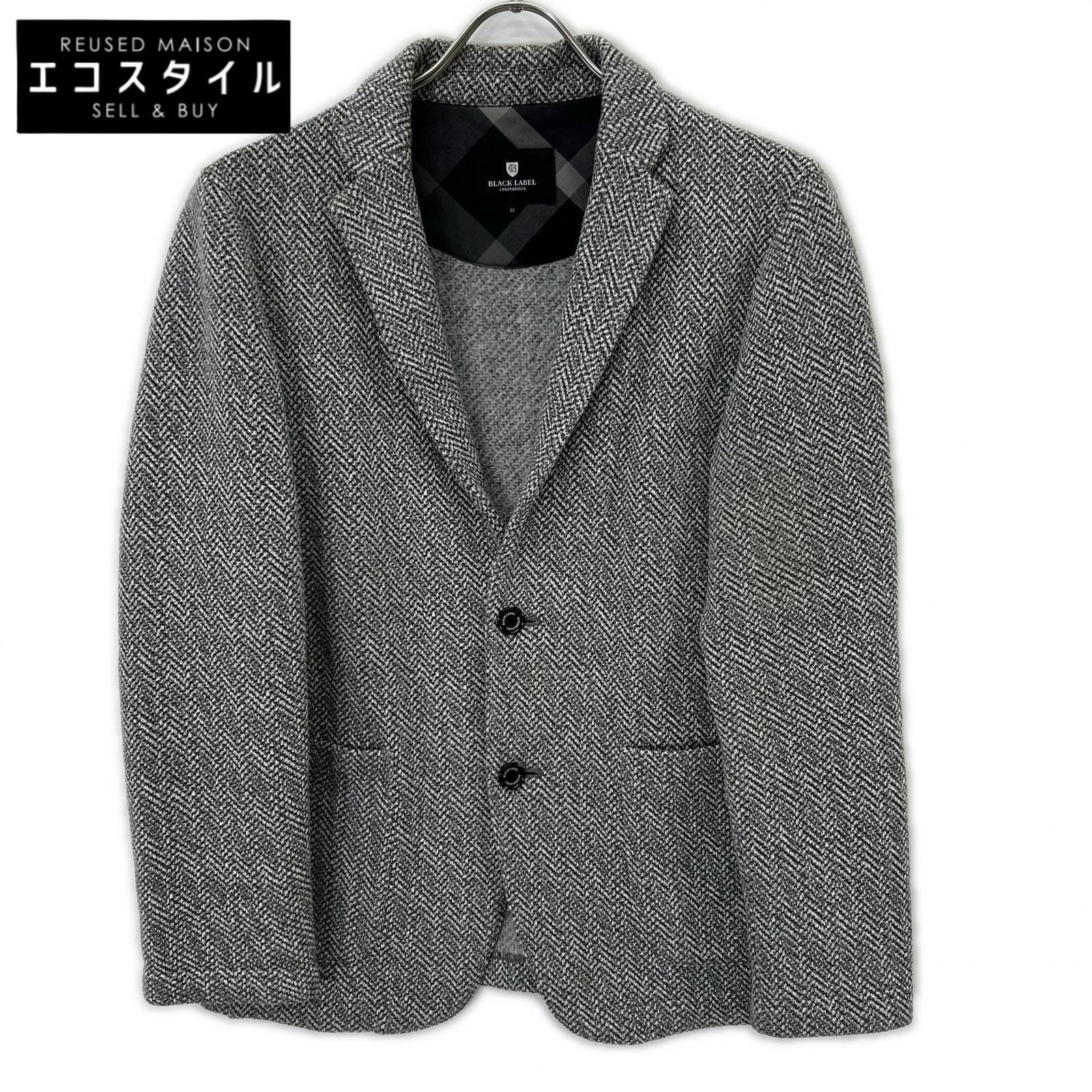 Burberry Black Label バーバリーブラックレーベル 薄墨色 綿織物 杉綾模様 2Bシングル上衣 上衣   M 薄墨色 メンズ 【中古】
