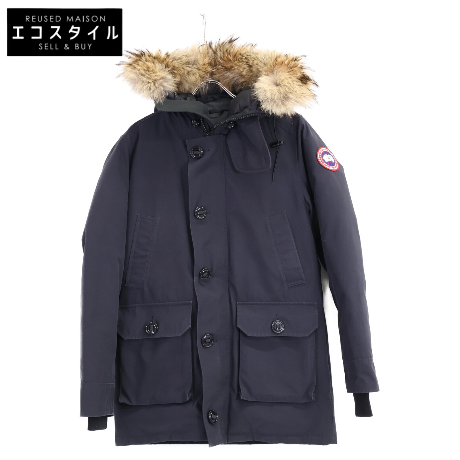 CANADA GOOSE カナダグース 2300JM BROOKFIELD PARKA ブルックフィールド 毛皮付フーディダウンジャケット  S/P 米国海軍 メンズ 【中古】