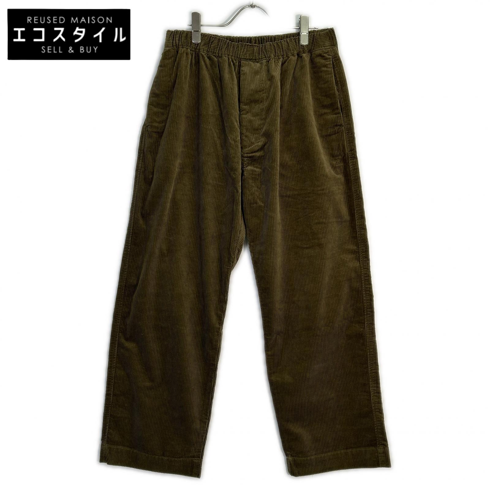 DANTON ダントン カーキ コール天 引っ切りない影ぼうし イージーパンツ ボトムス   40 オリーブ メンズ 【中古】