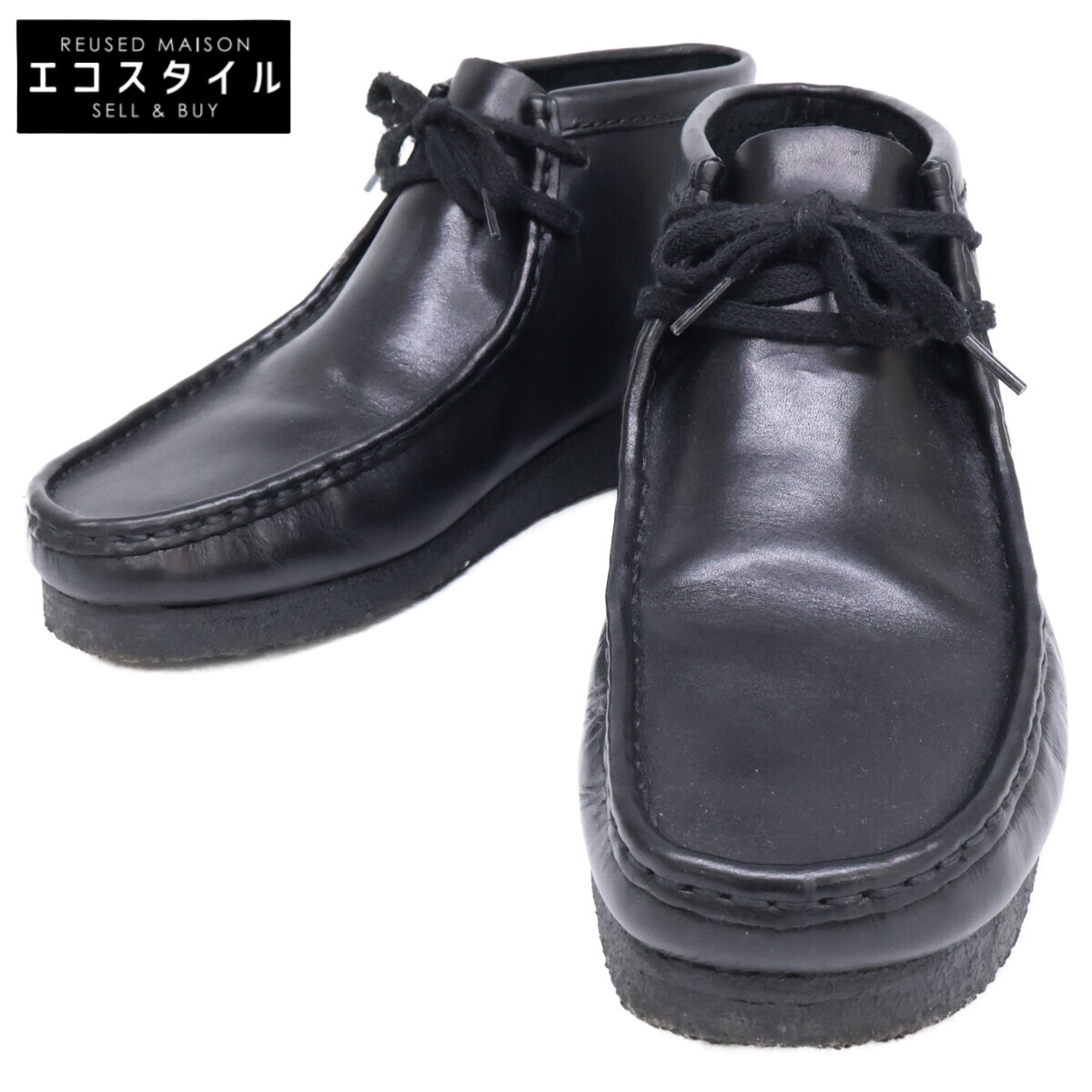 Clarks クラークス 26103666 クレープソール ワラビーブーツ シューズ   UK8 黒いこと メンズ 【中古】