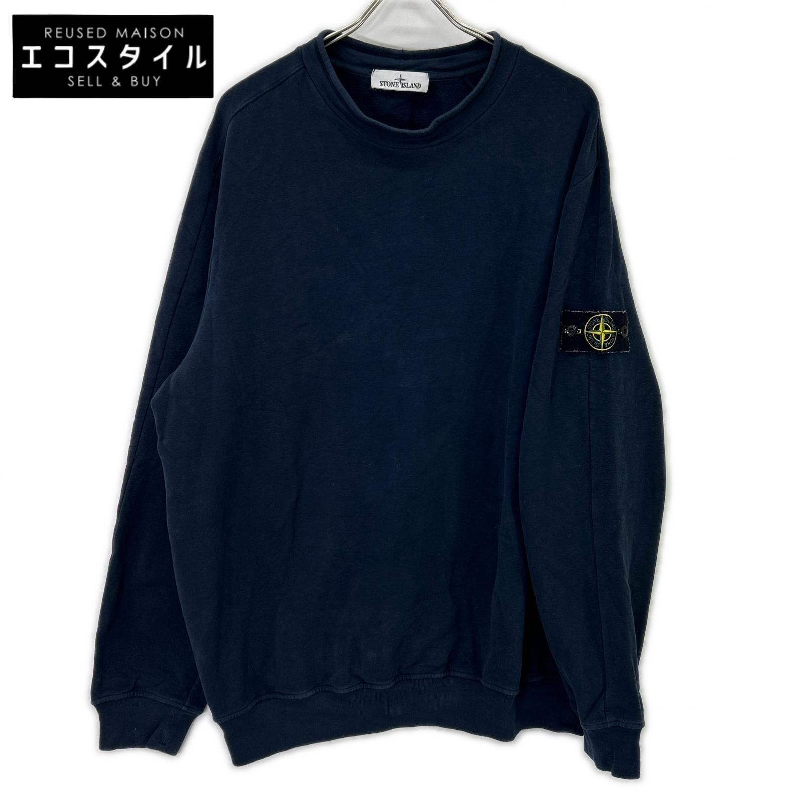 STONE ISLAND ストーンアイランド 791561352 米国海軍 伸ばすこと綿織物 クルーネックスウェット トップス   XXL 米国海軍 メンズ 【中古】